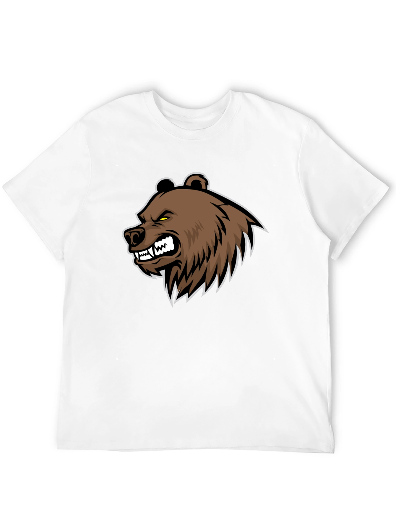 Mens Black T-Shirt with Bear Graphic