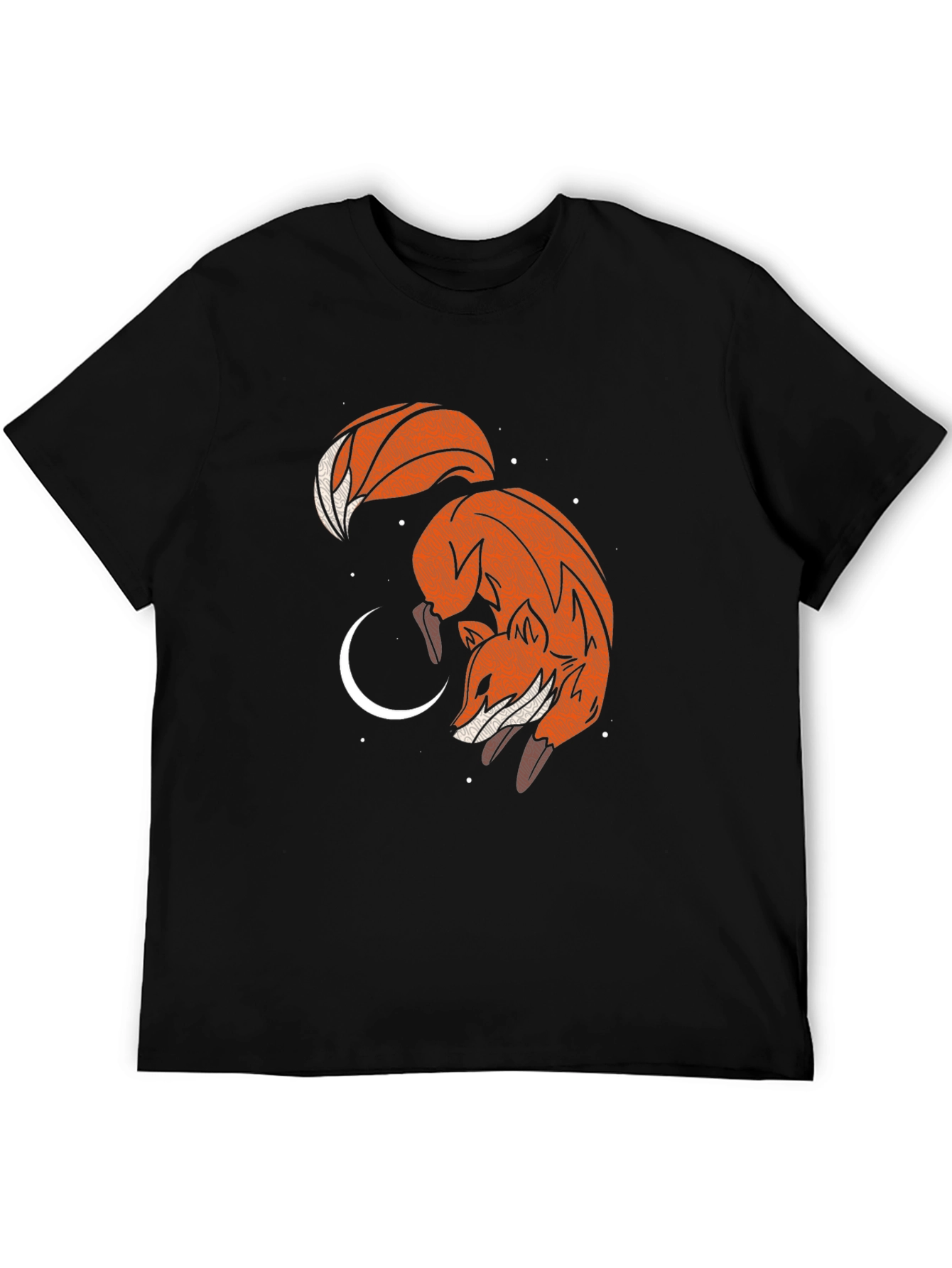 Fox & Moon Graphic Tee - Black Cotton Blend