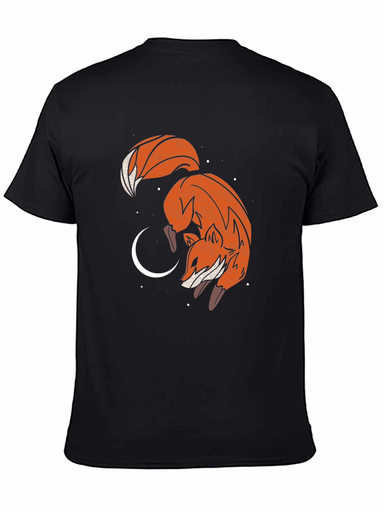Fox & Moon Graphic Tee - Black Cotton Blend