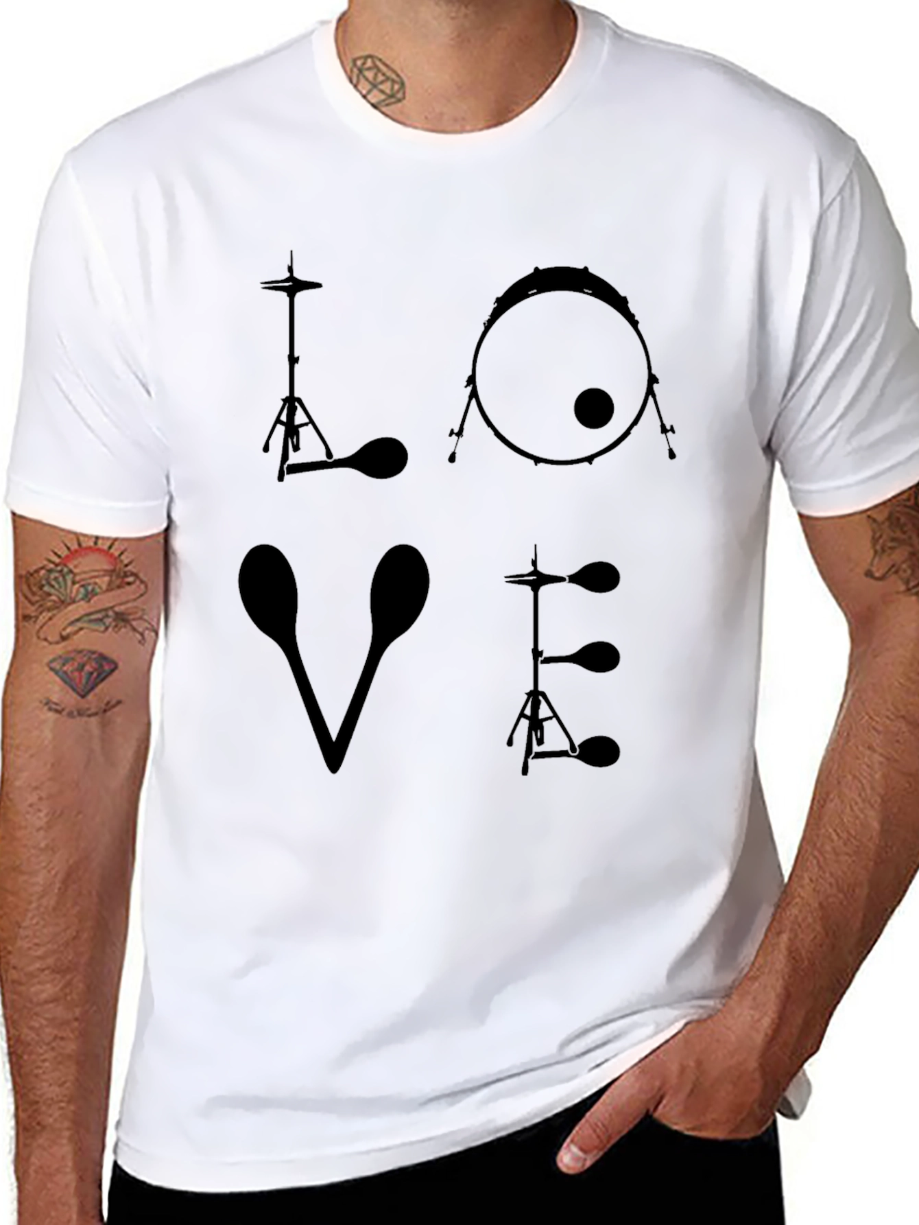 Drummer LOVE Graphic T-Shirt - Music Lover Tee