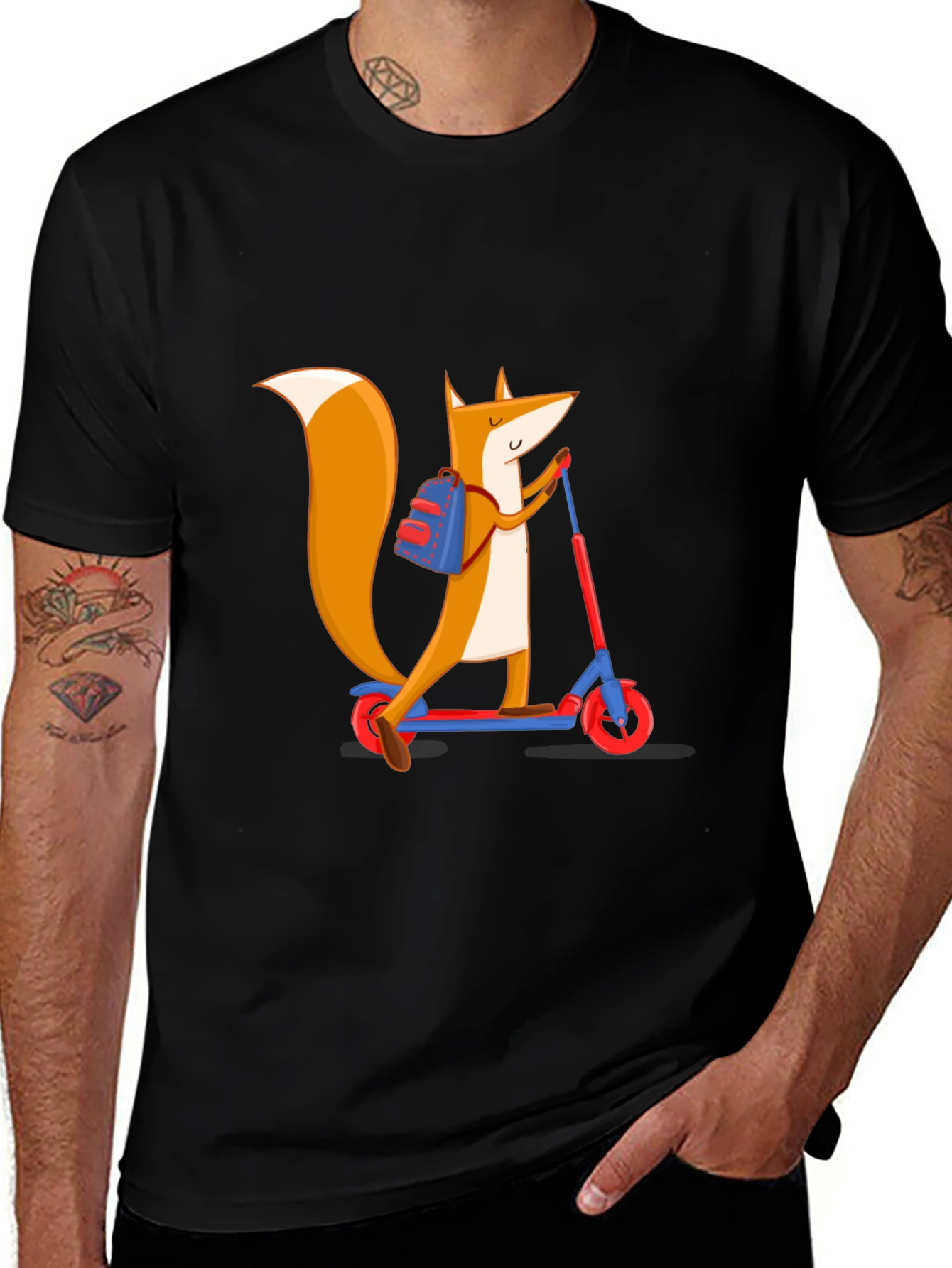 Fox on Scooter Graphic Tee