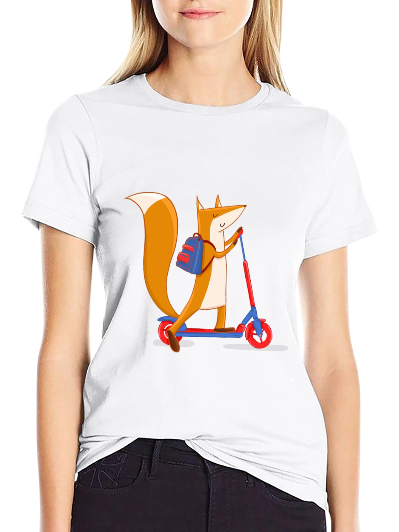 Fox on Scooter Graphic Tee