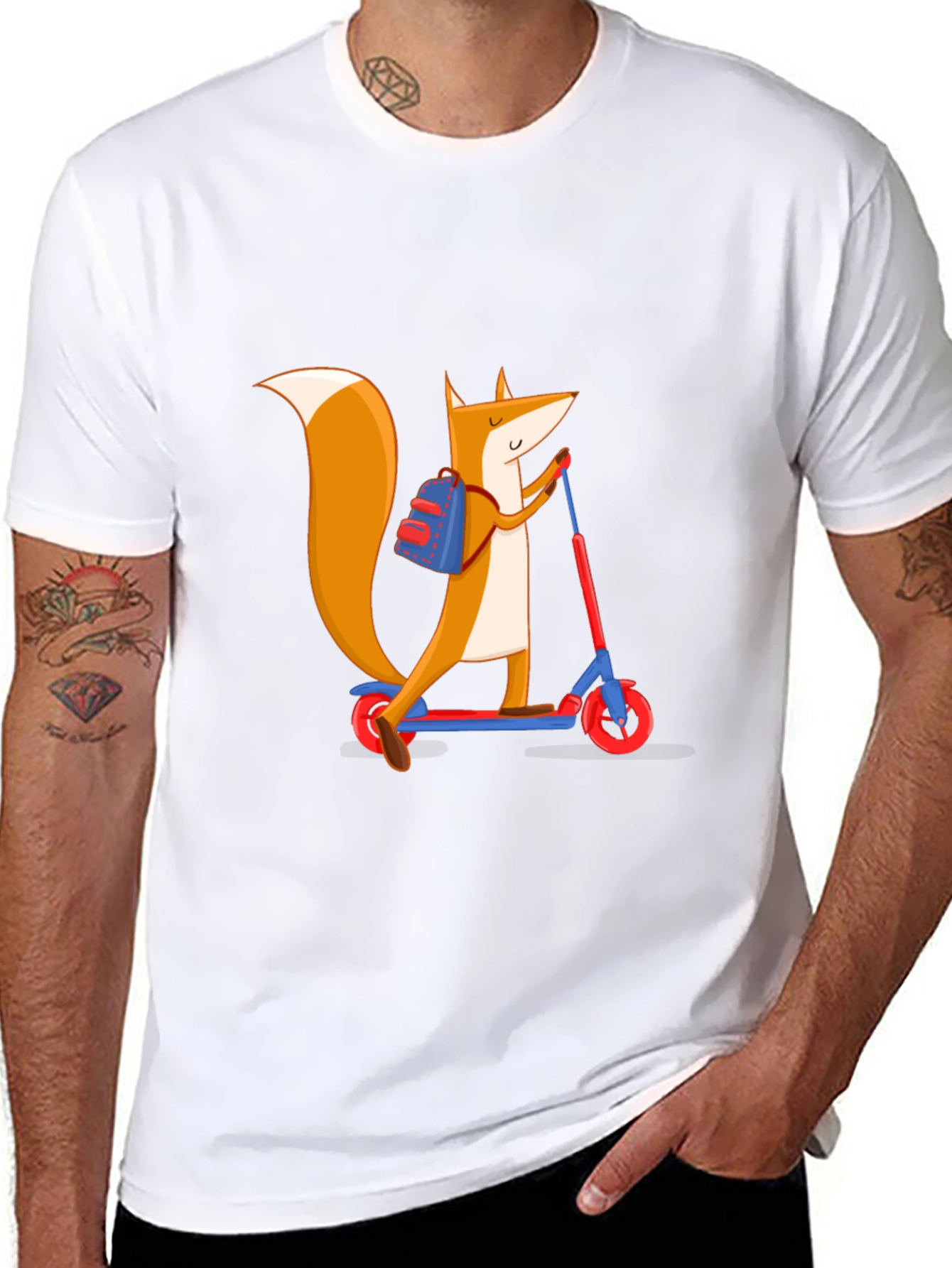 Fox on Scooter Graphic Tee
