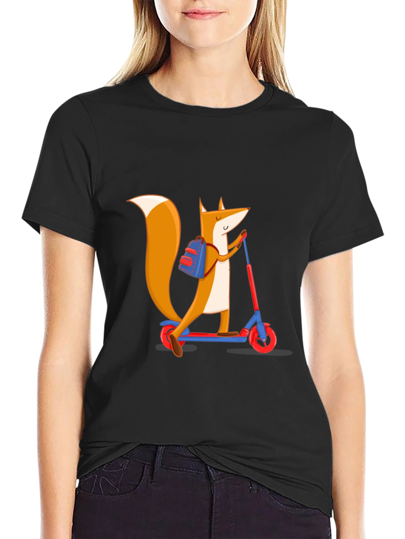 Fox on Scooter Graphic Tee