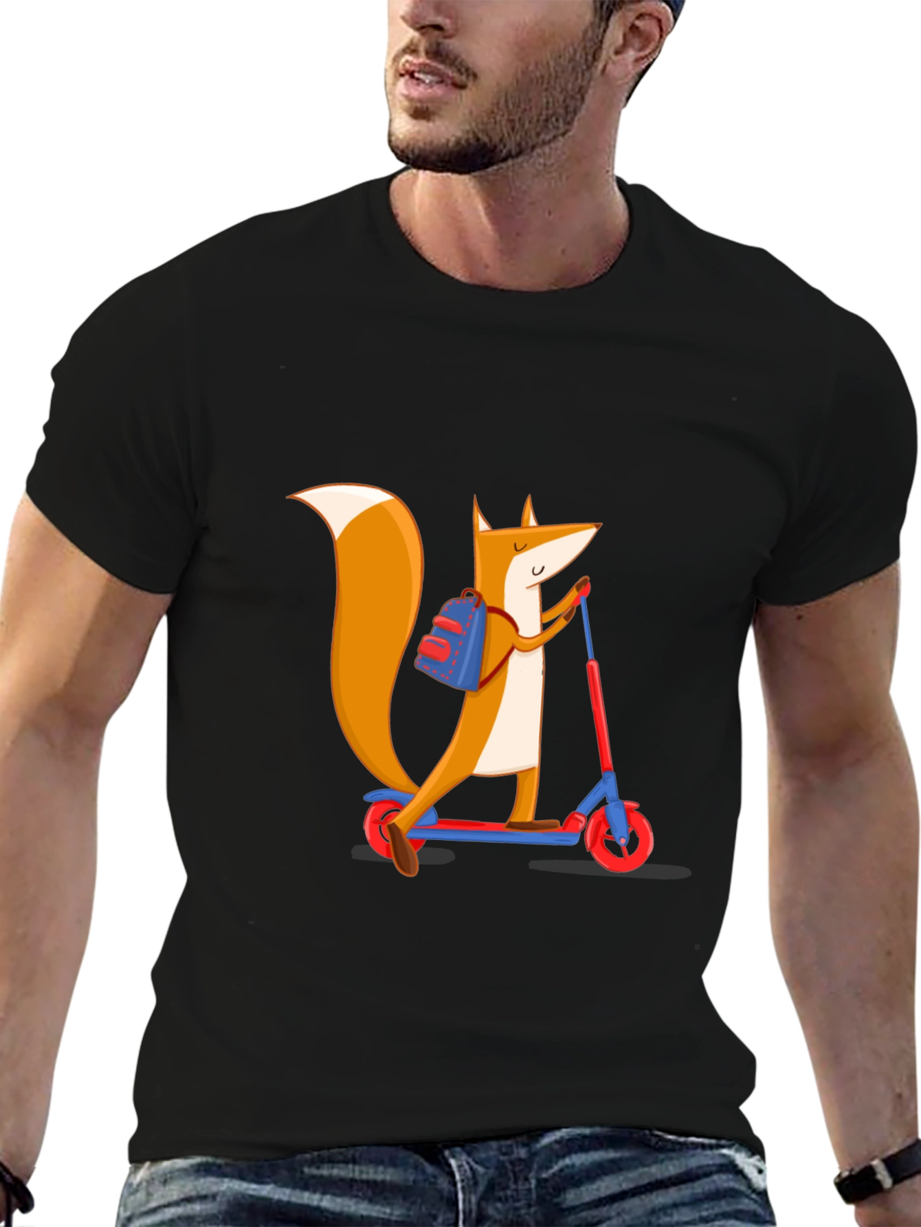 Fox on Scooter Graphic Tee