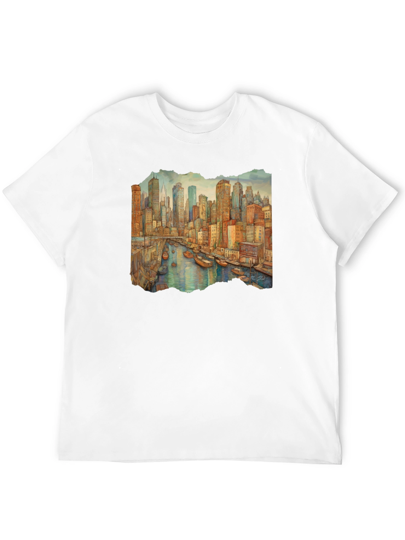 Cityscape Watercolor Graphic T-Shirt