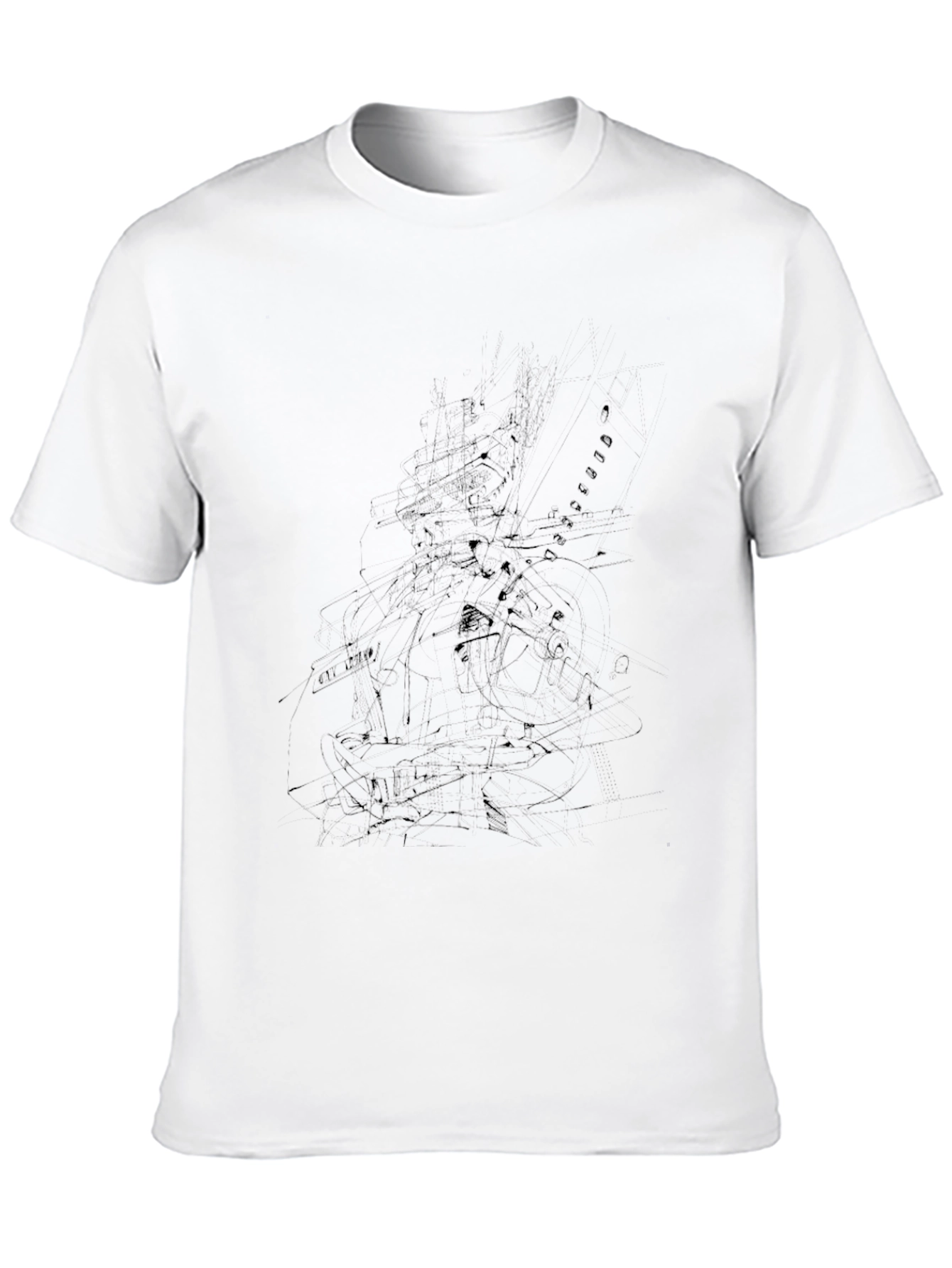 Abstract Sketch Black T-Shirt