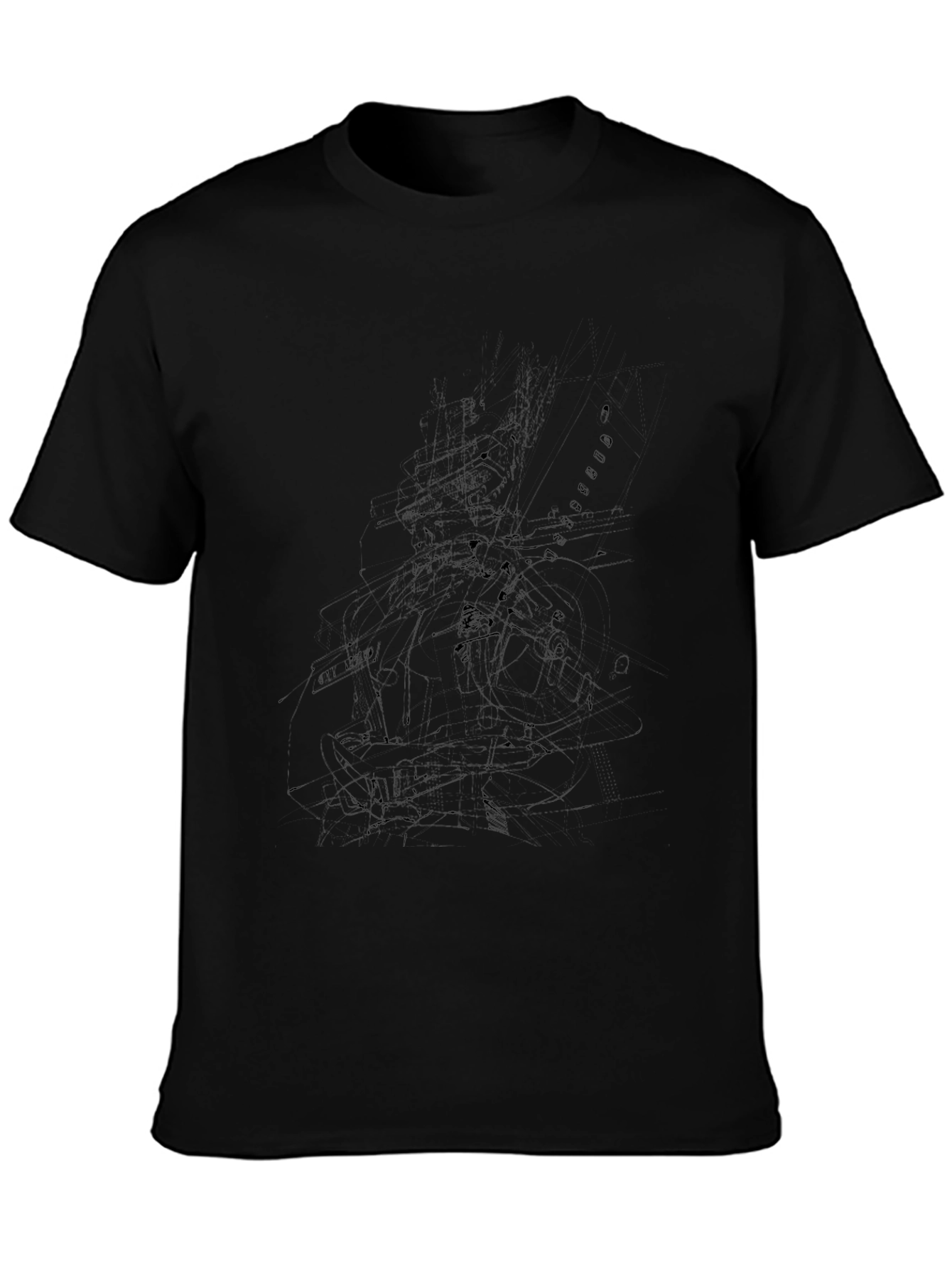 Abstract Sketch Black T-Shirt
