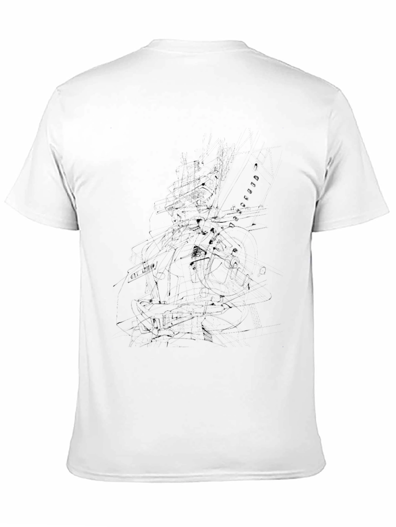 Abstract Sketch Black T-Shirt