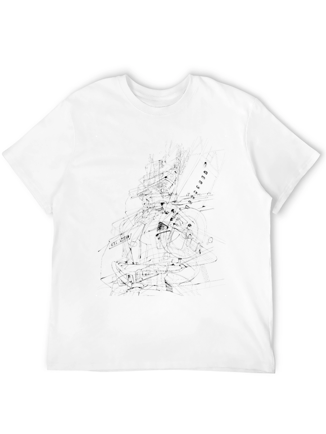 Abstract Sketch Black T-Shirt