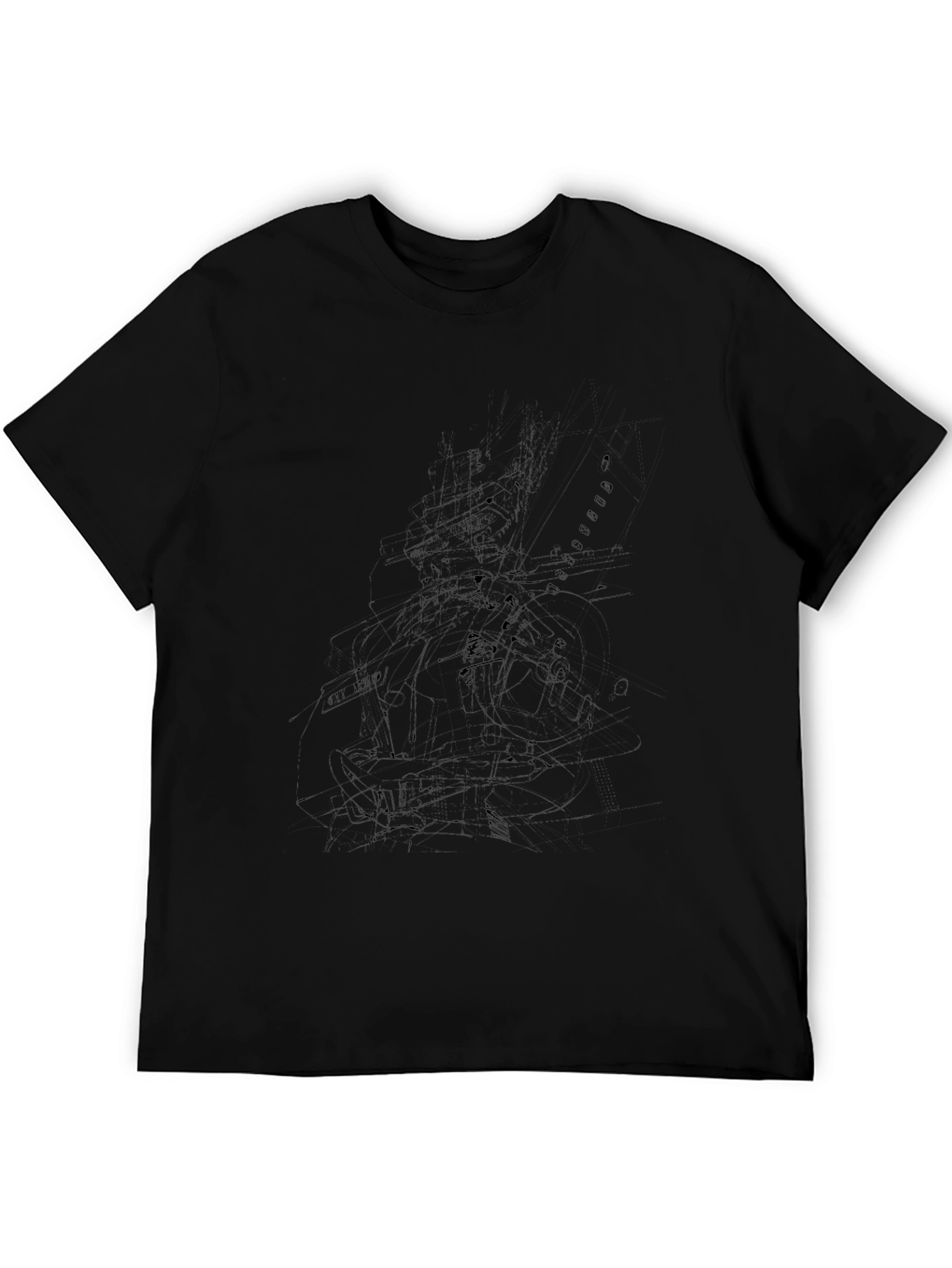 Abstract Sketch Black T-Shirt