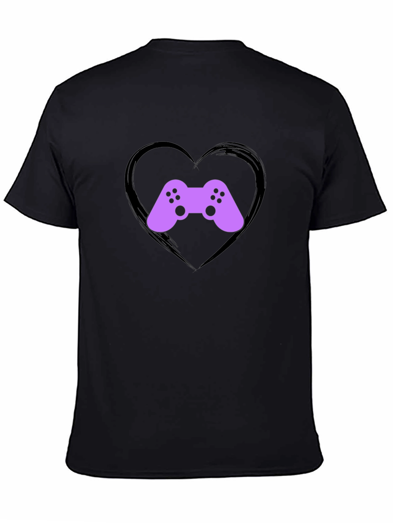 Gamer Heart T-Shirt - Black Casual Tee
