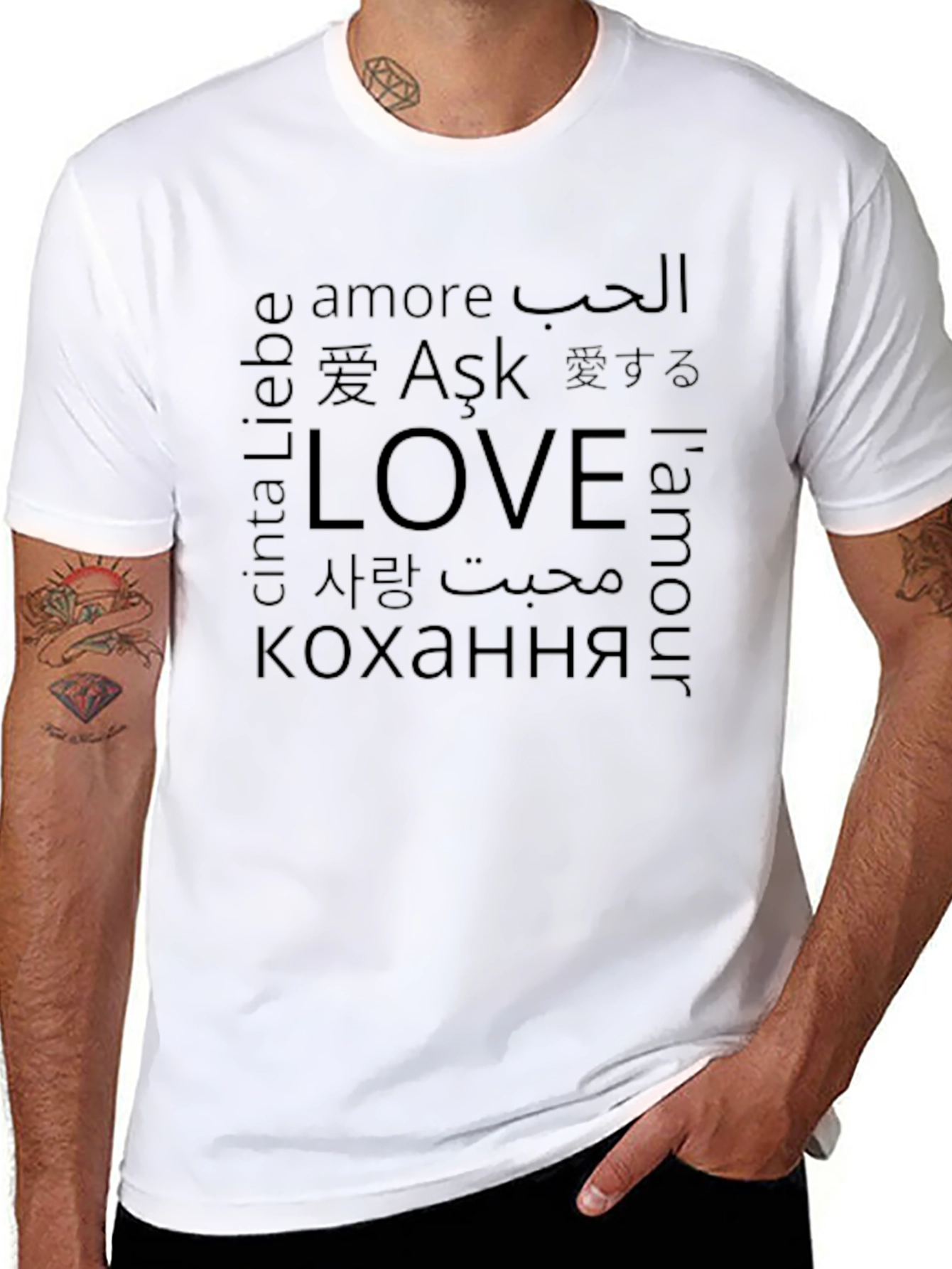 Love Around the World Black Graphic Tee