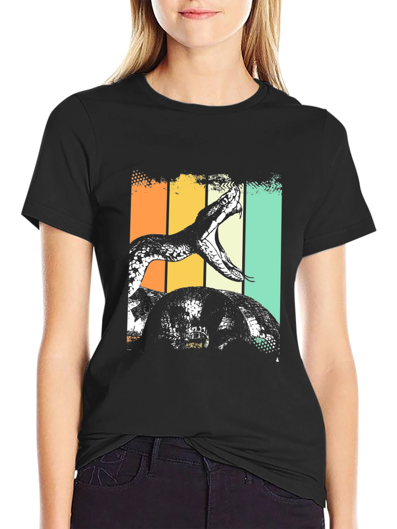 Snake Graphic Tee - Retro Style Comfort
