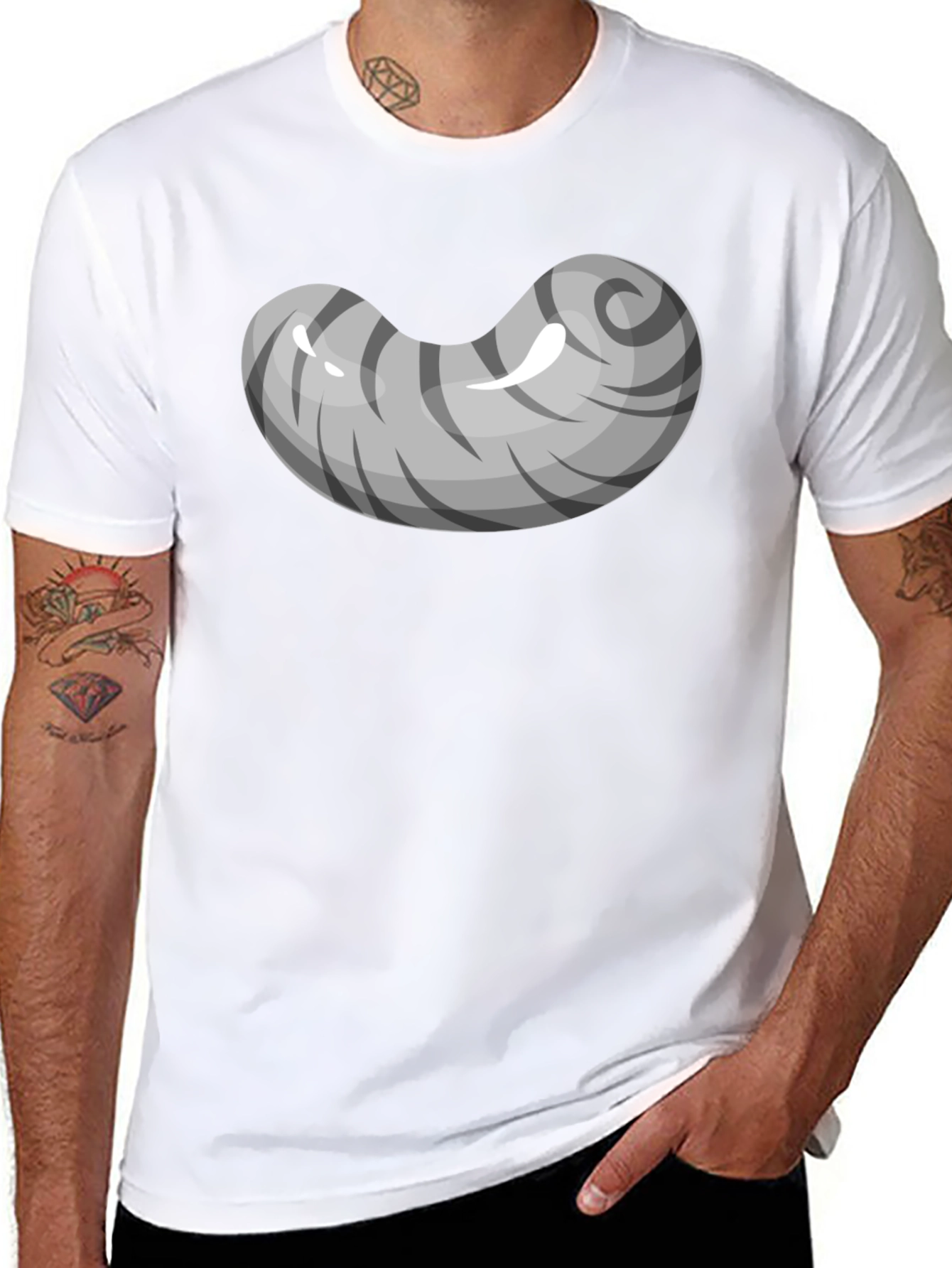 Grey Bean Graphic Tee - Soft Cotton Blend