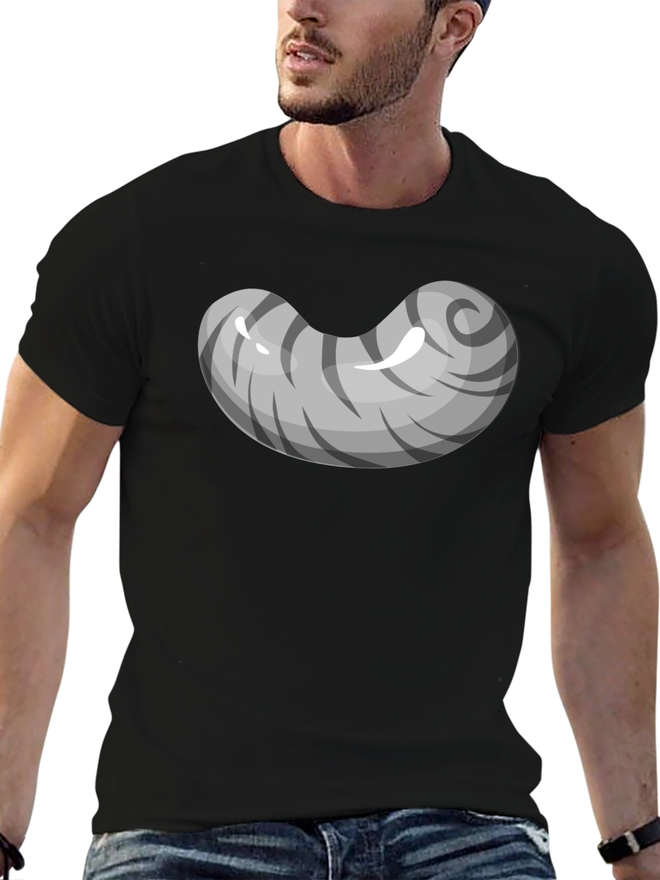 Grey Bean Graphic Tee - Soft Cotton Blend