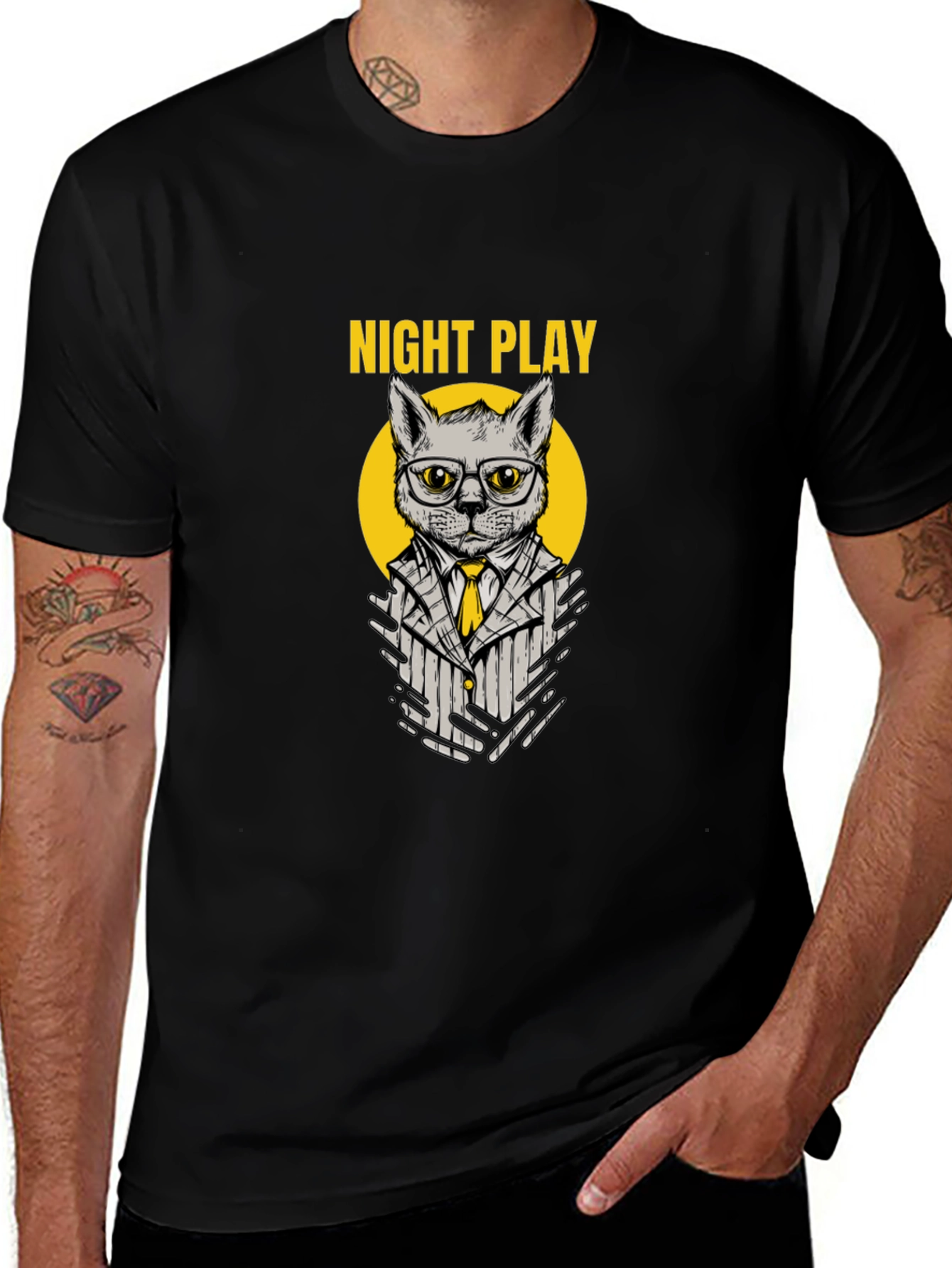 Night Play Cat T-Shirt