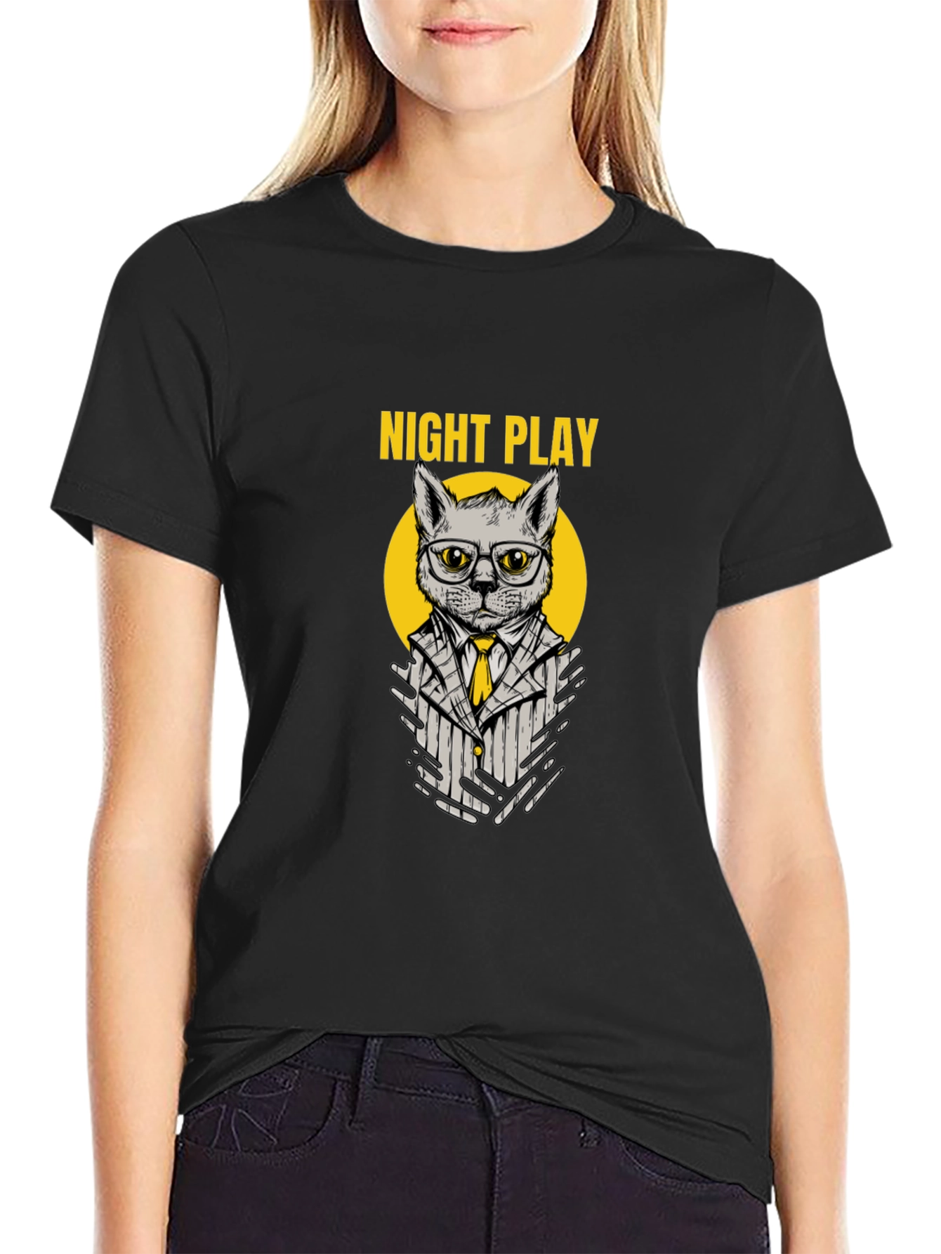 Night Play Cat T-Shirt
