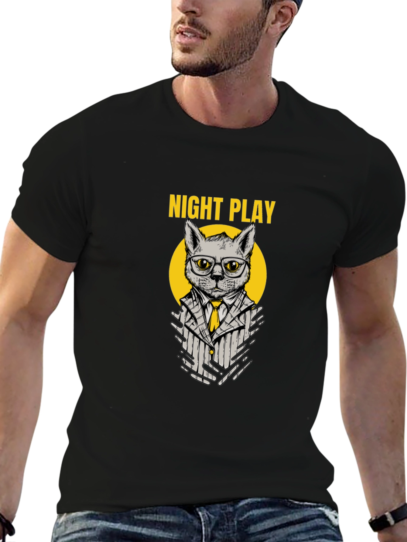 Night Play Cat T-Shirt