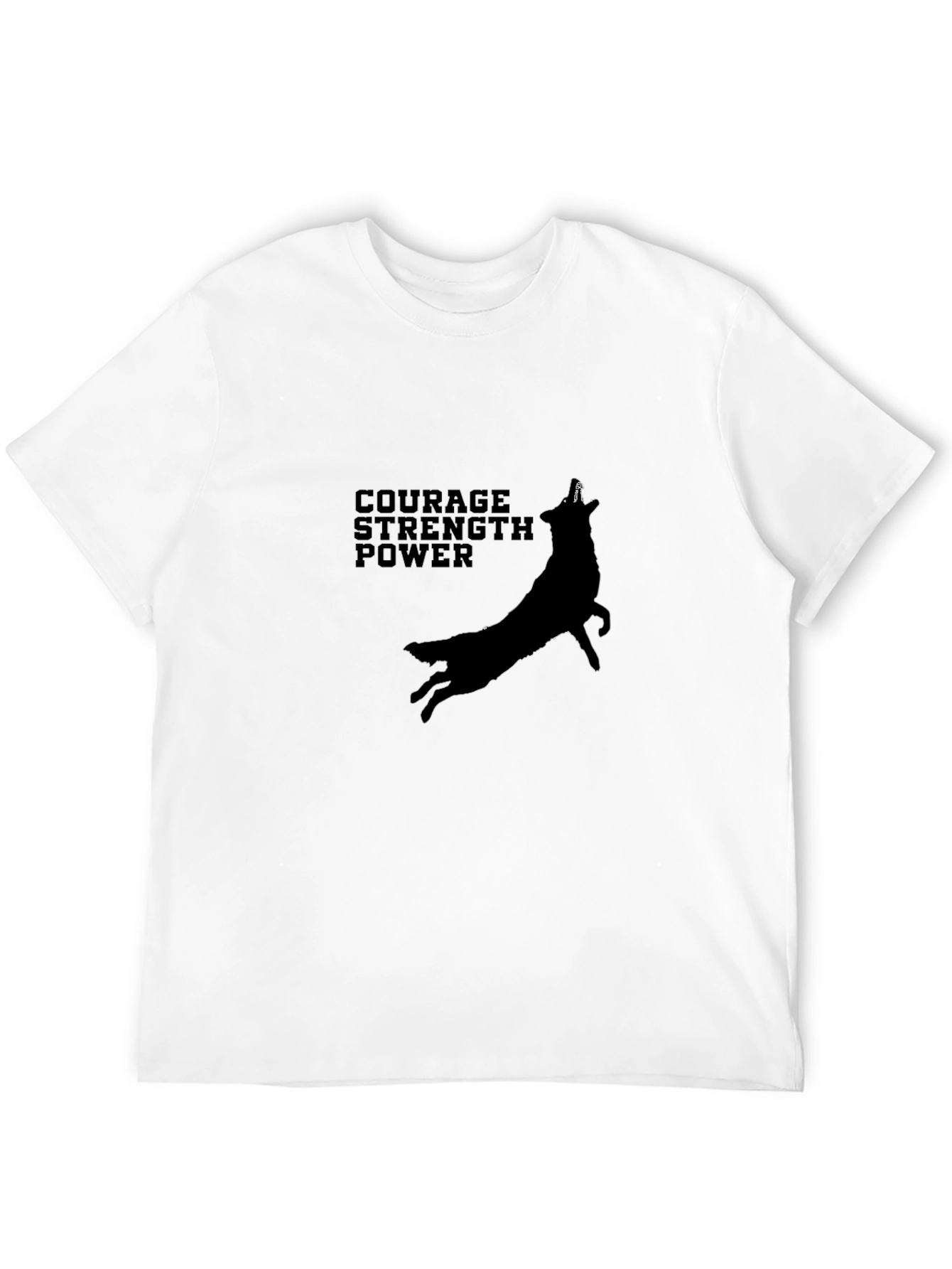 Courage Strength Power Black Graphic Tee