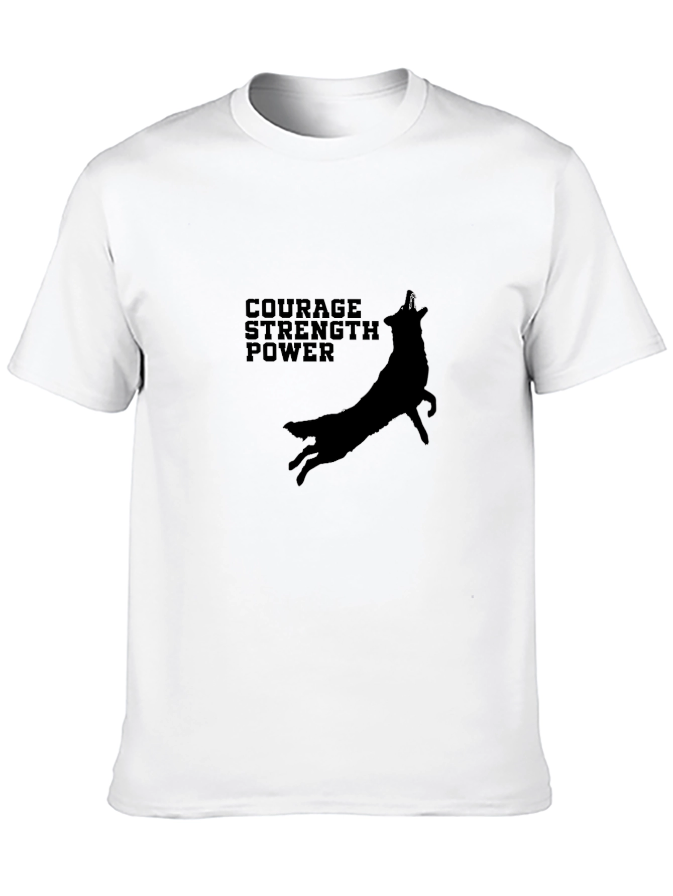 Courage Strength Power Black Graphic Tee