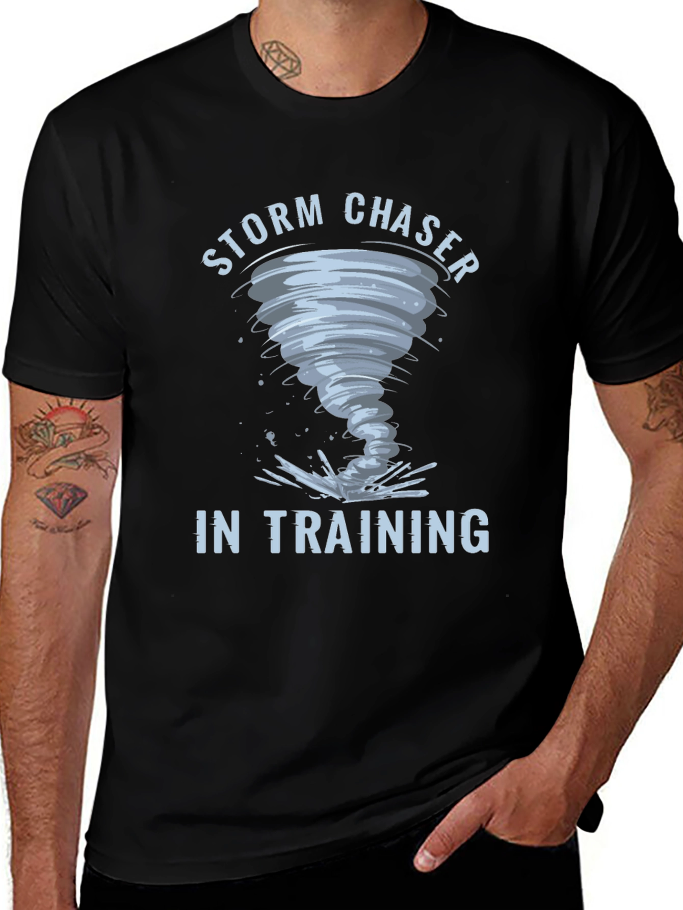 Storm Chaser in Training Black Graphic T-Shirt