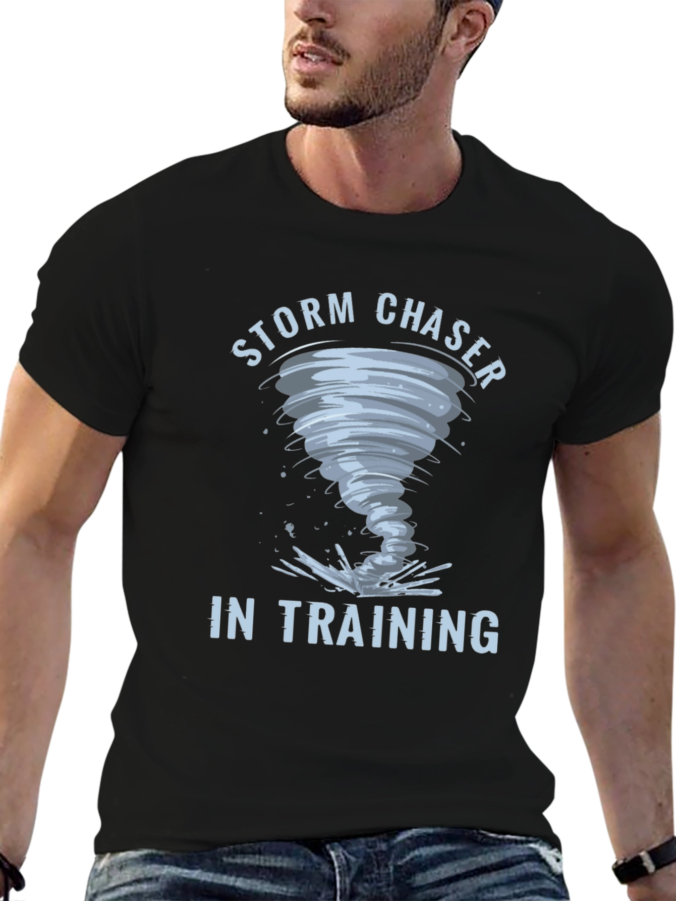 Storm Chaser in Training Black Graphic T-Shirt