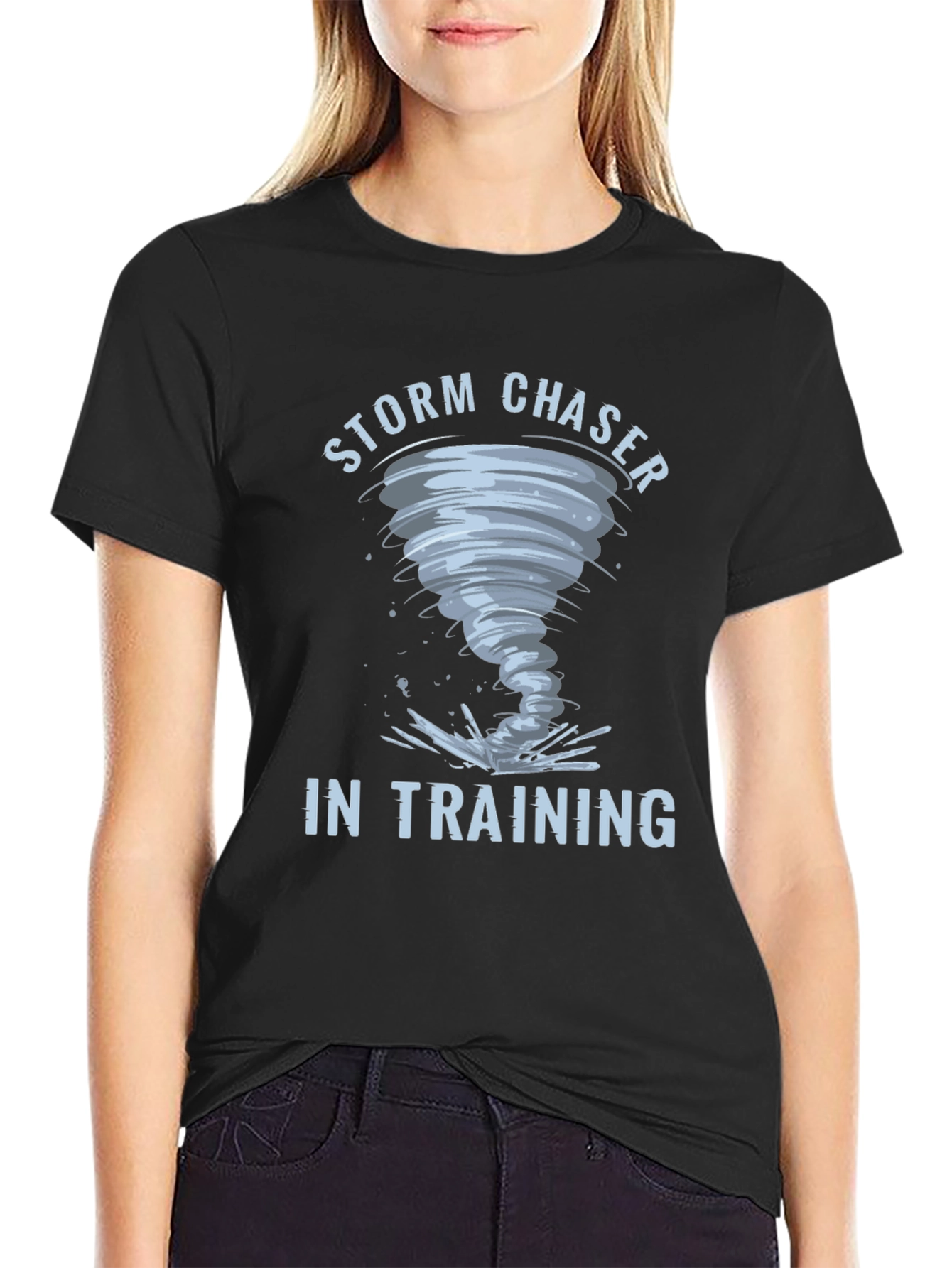 Storm Chaser in Training Black Graphic T-Shirt