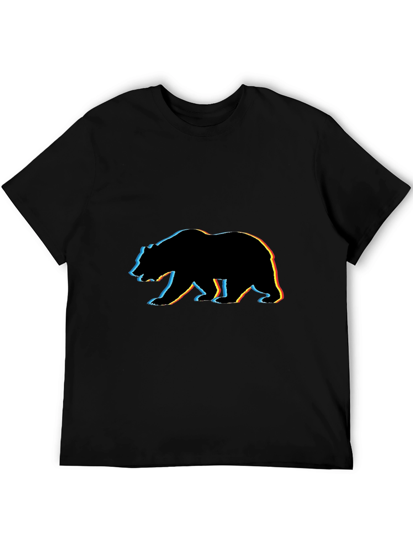 Bear Silhouette Graphic Tee - Black