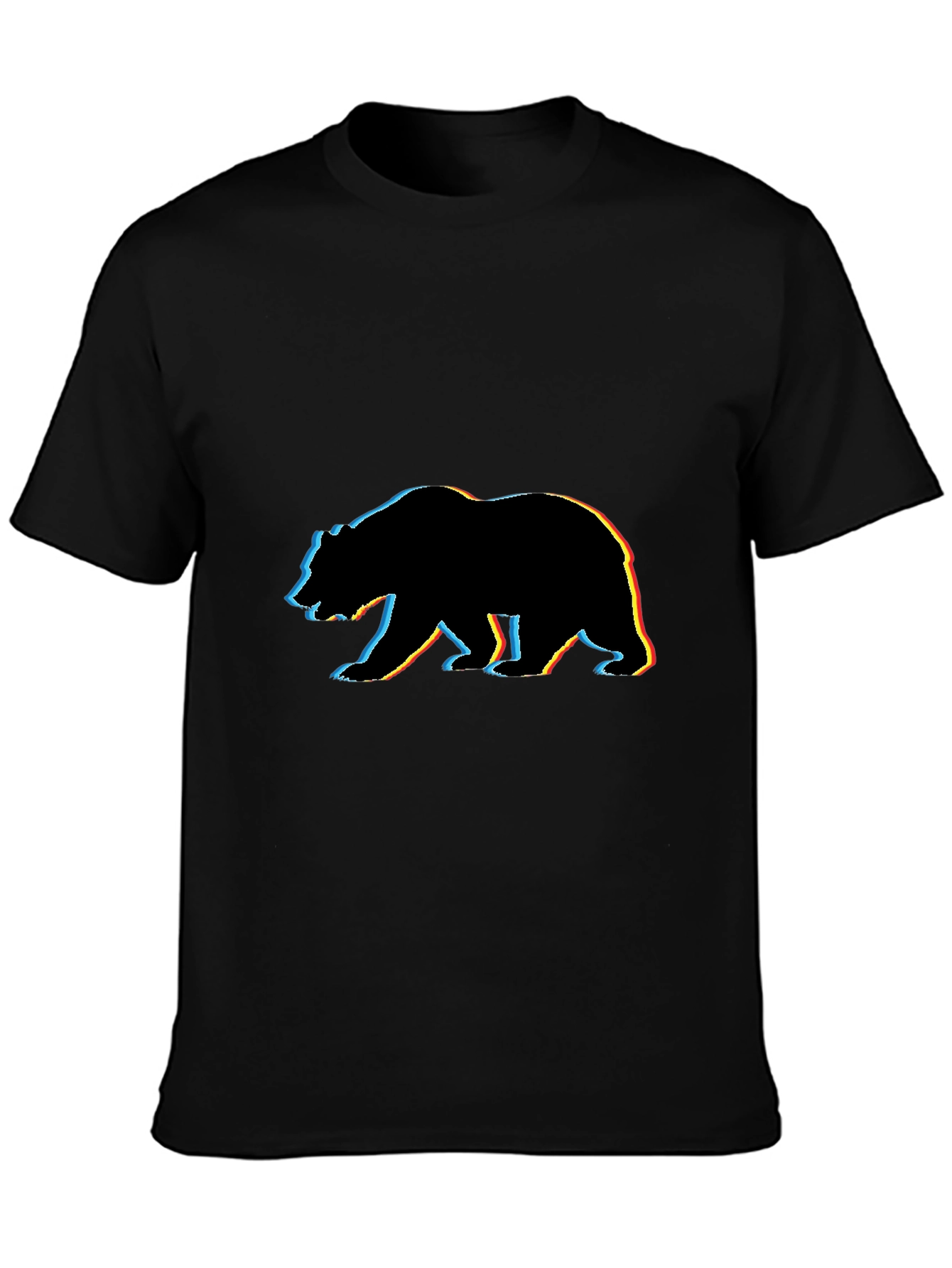 Bear Silhouette Graphic Tee - Black