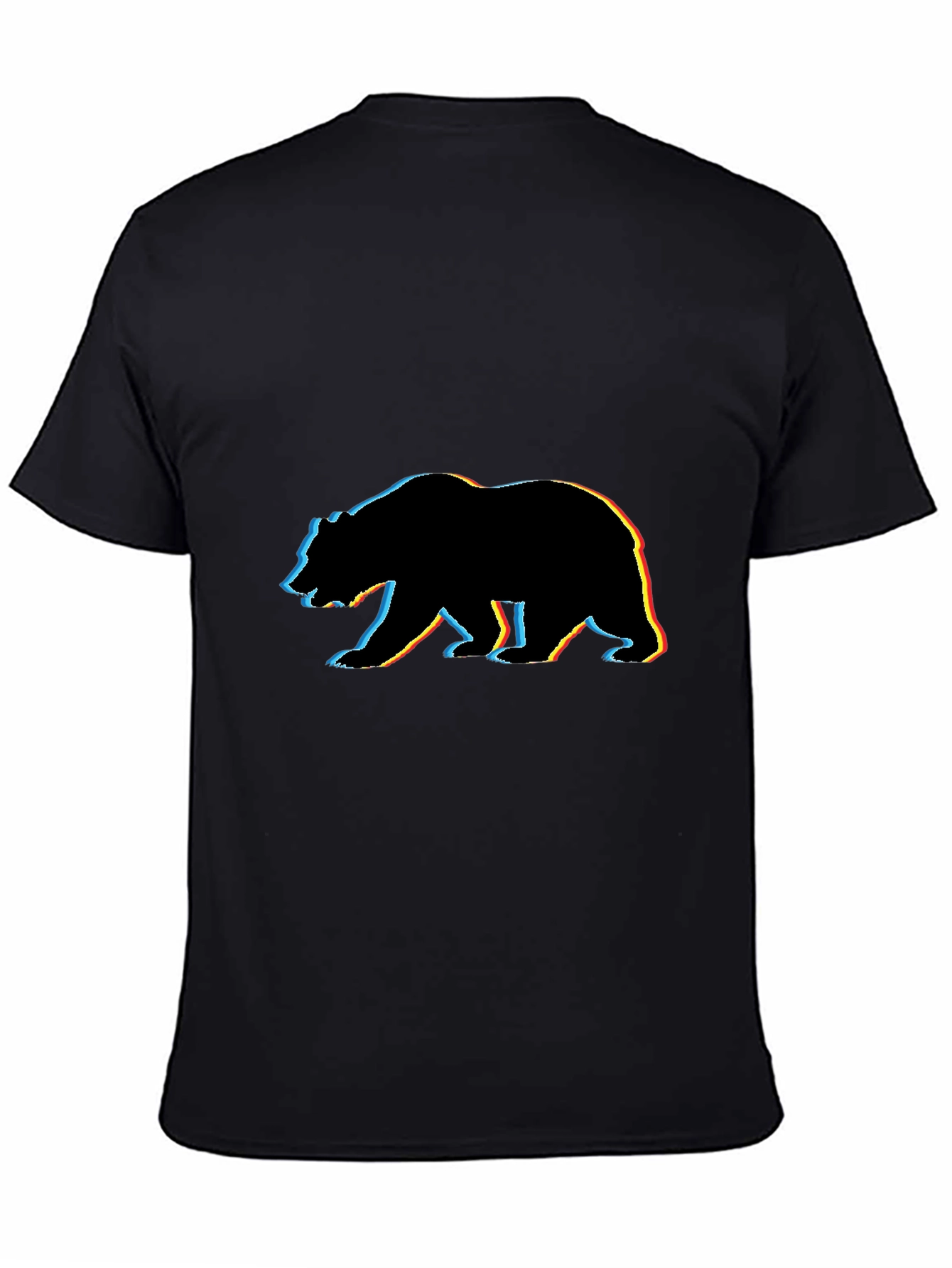 Bear Silhouette Graphic Tee - Black