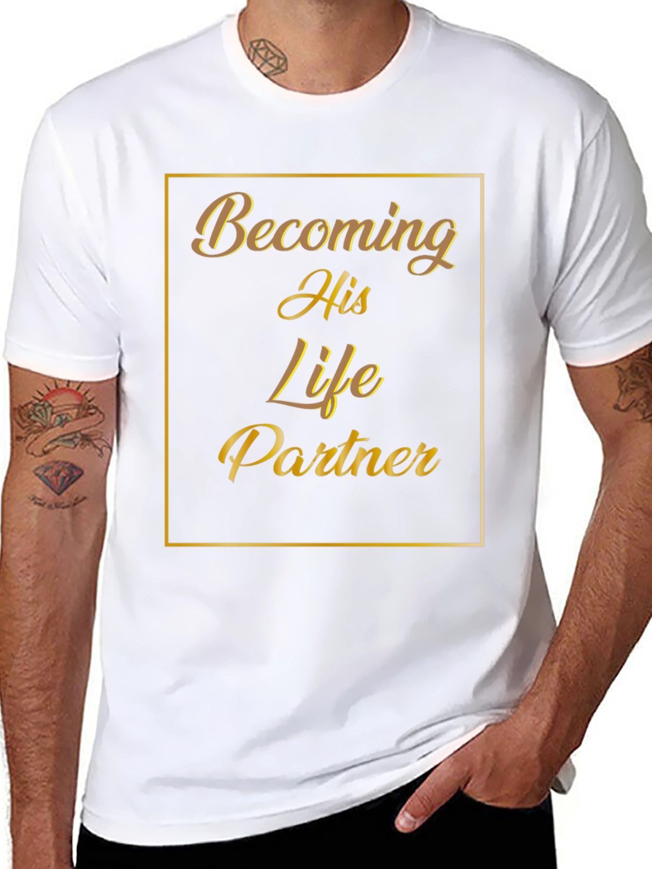 Becoming His Life Partner Black Graphic T-Shirt