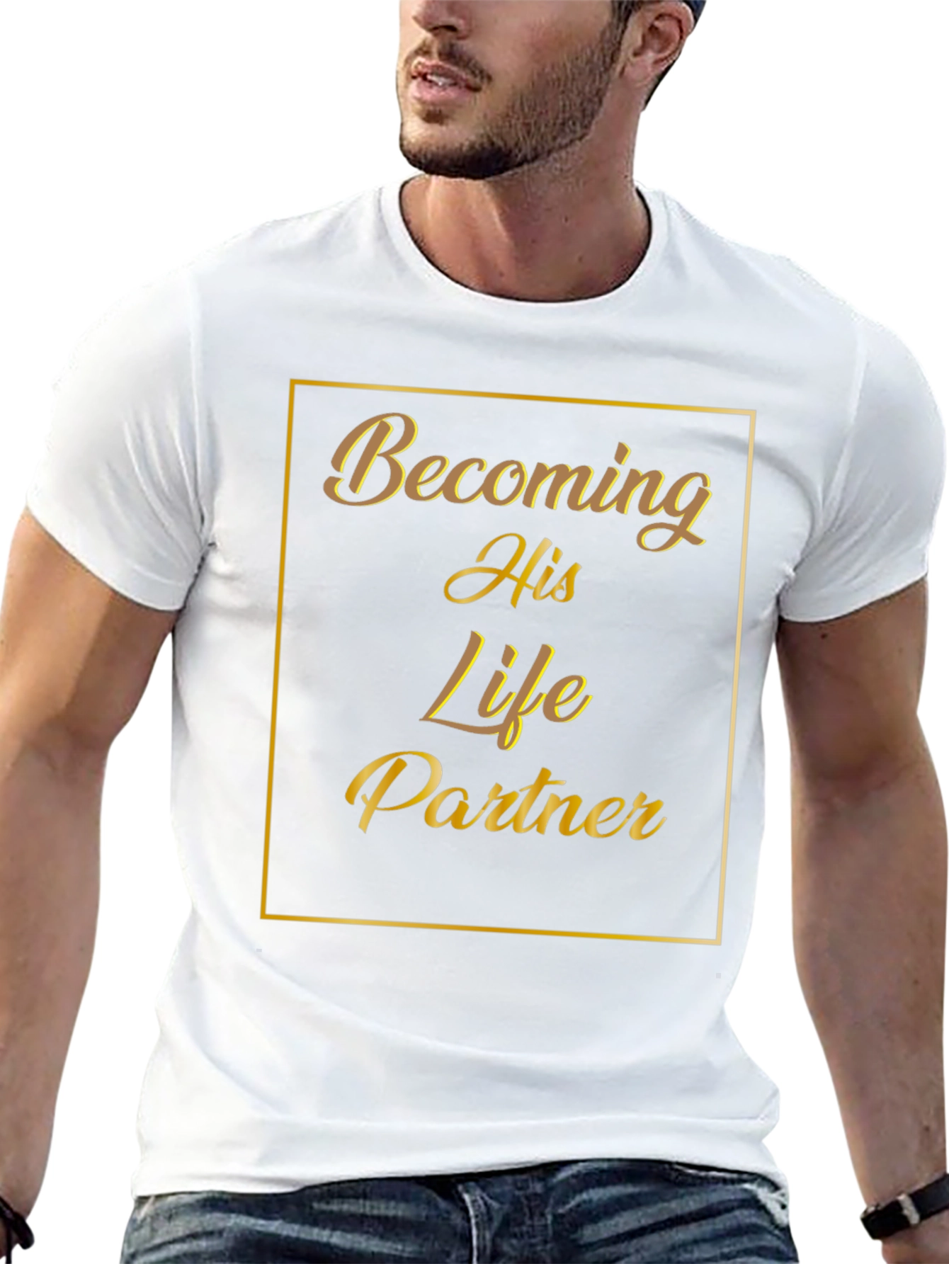 Becoming His Life Partner Black Graphic T-Shirt