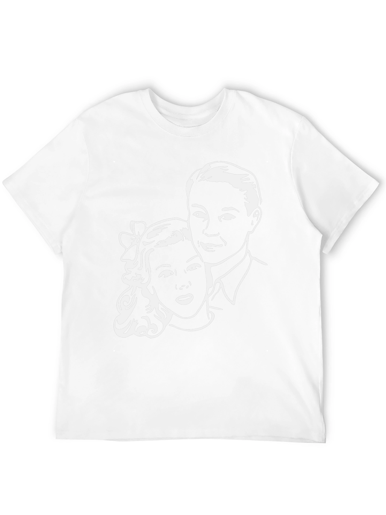 Retro Couple Graphic Tee - Classic Black T-Shirt