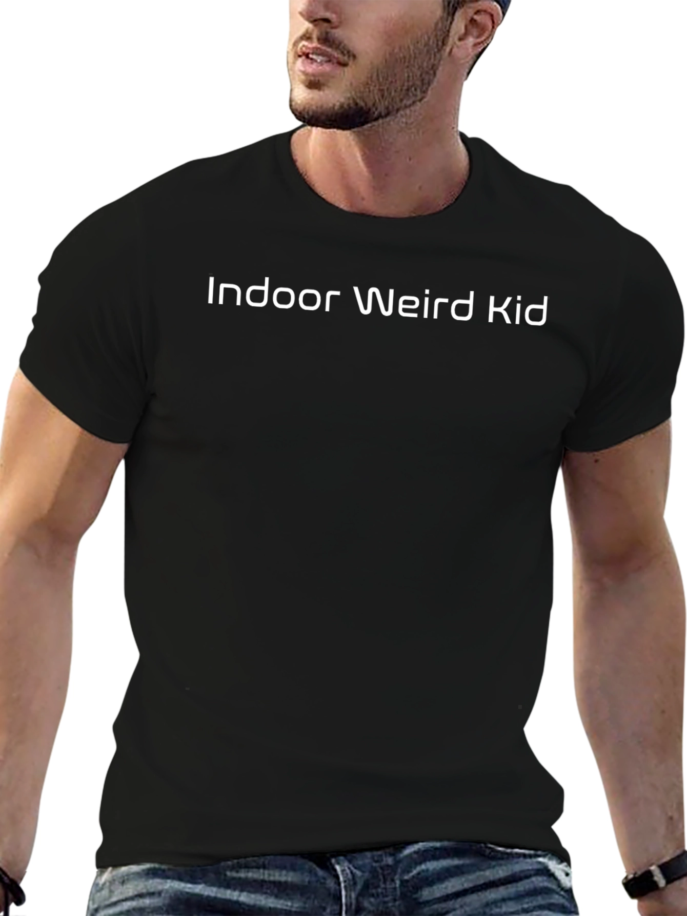 Indoor Weird Kid Black Graphic Tee