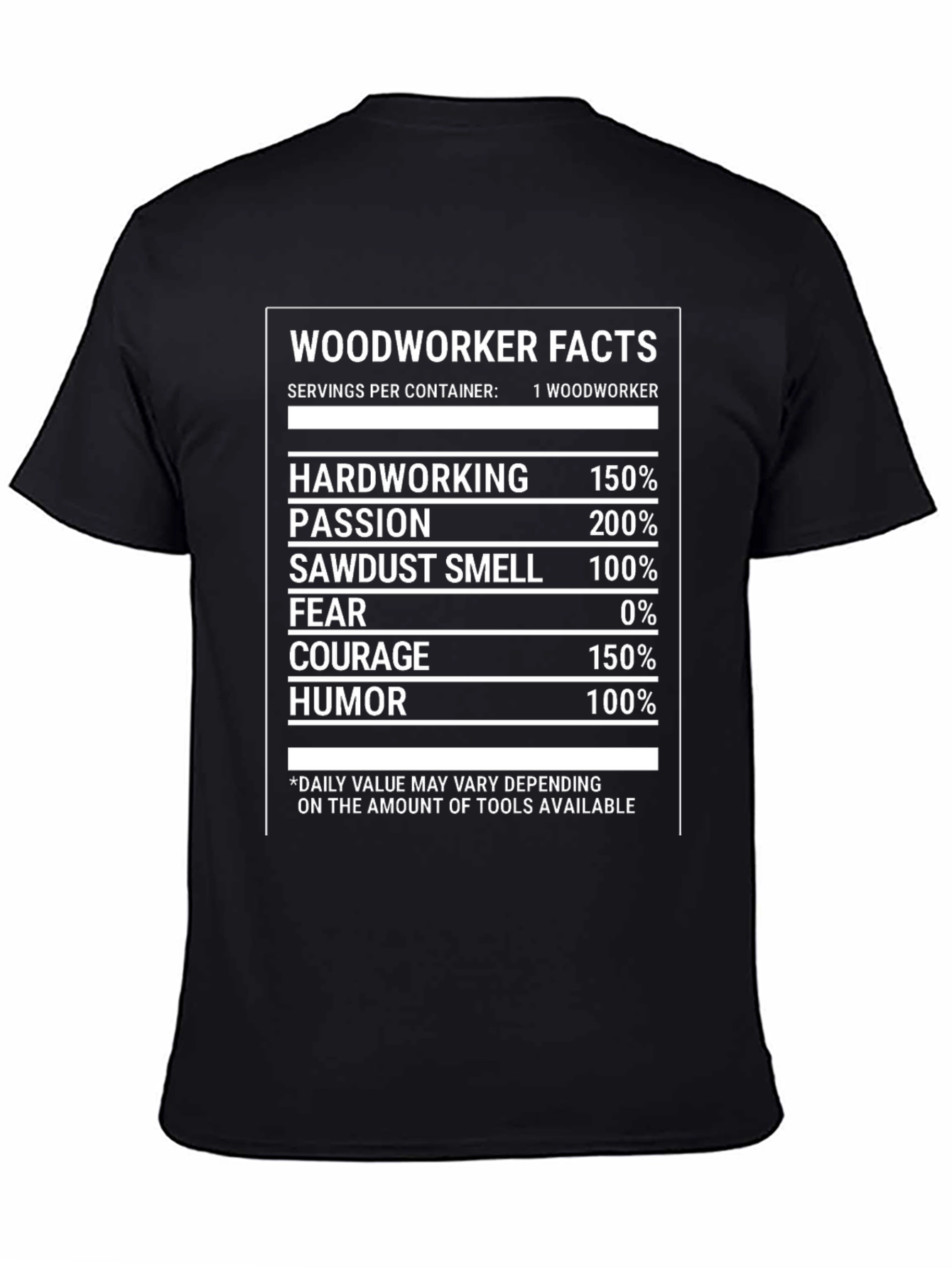 Woodworker Facts T-Shirt: Hardworking Passionate Humorous