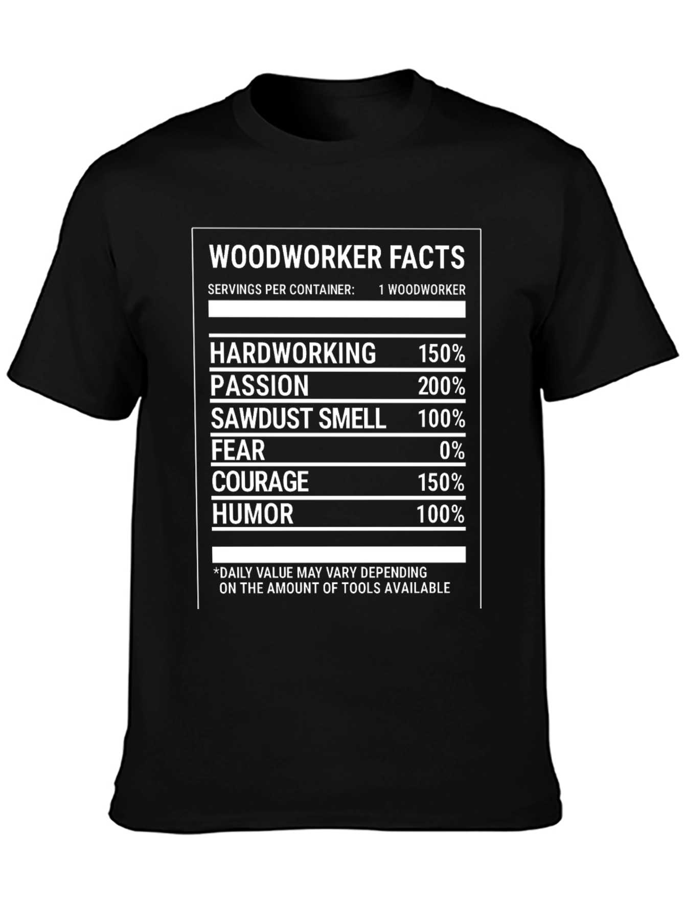 Woodworker Facts T-Shirt: Hardworking Passionate Humorous