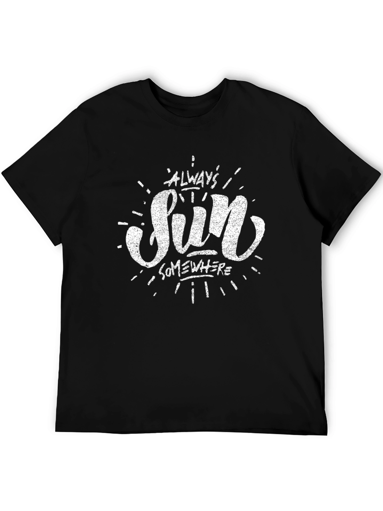 Always Sun Somewhere Black Graphic T-Shirt