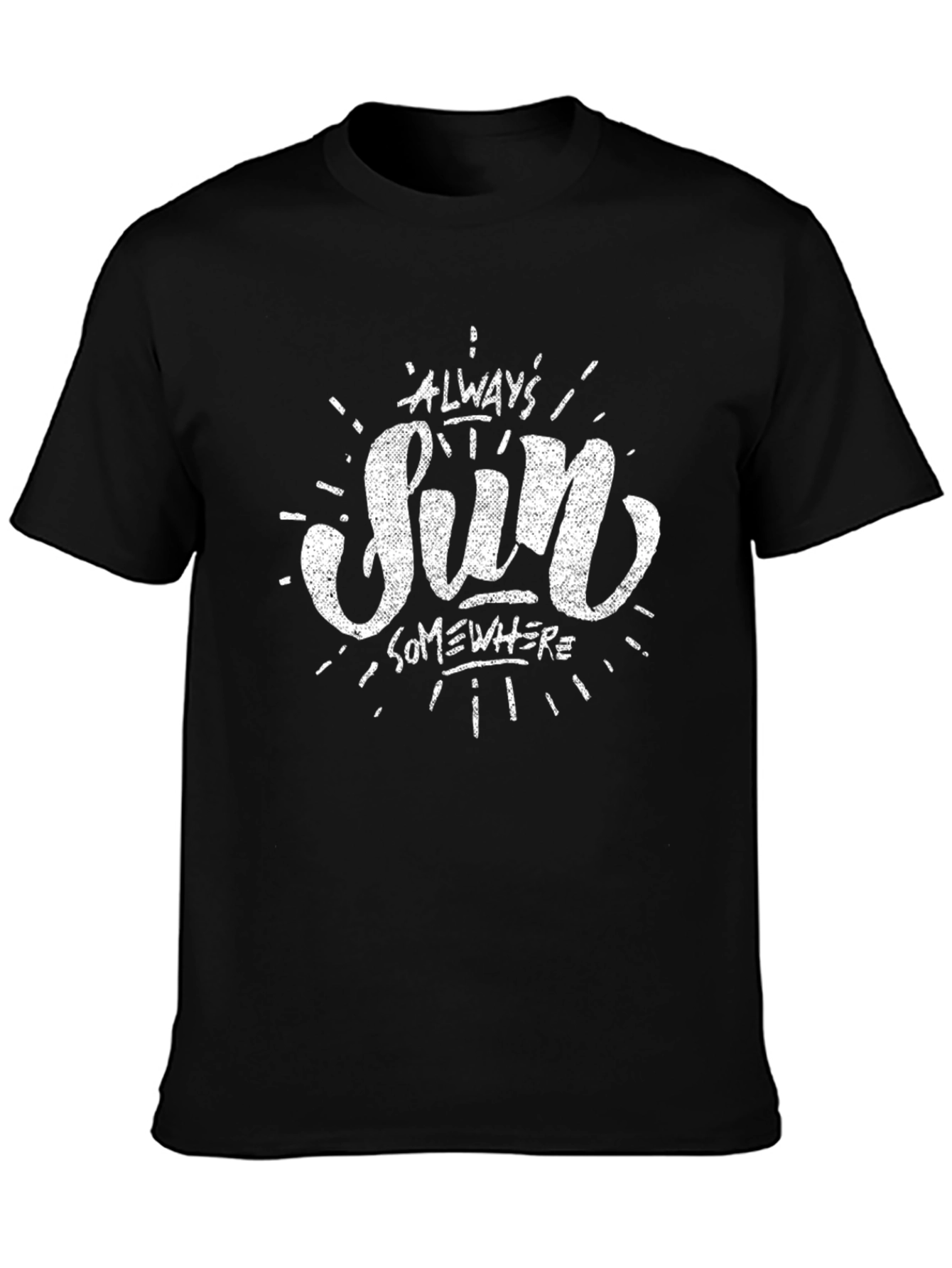 Always Sun Somewhere Black Graphic T-Shirt