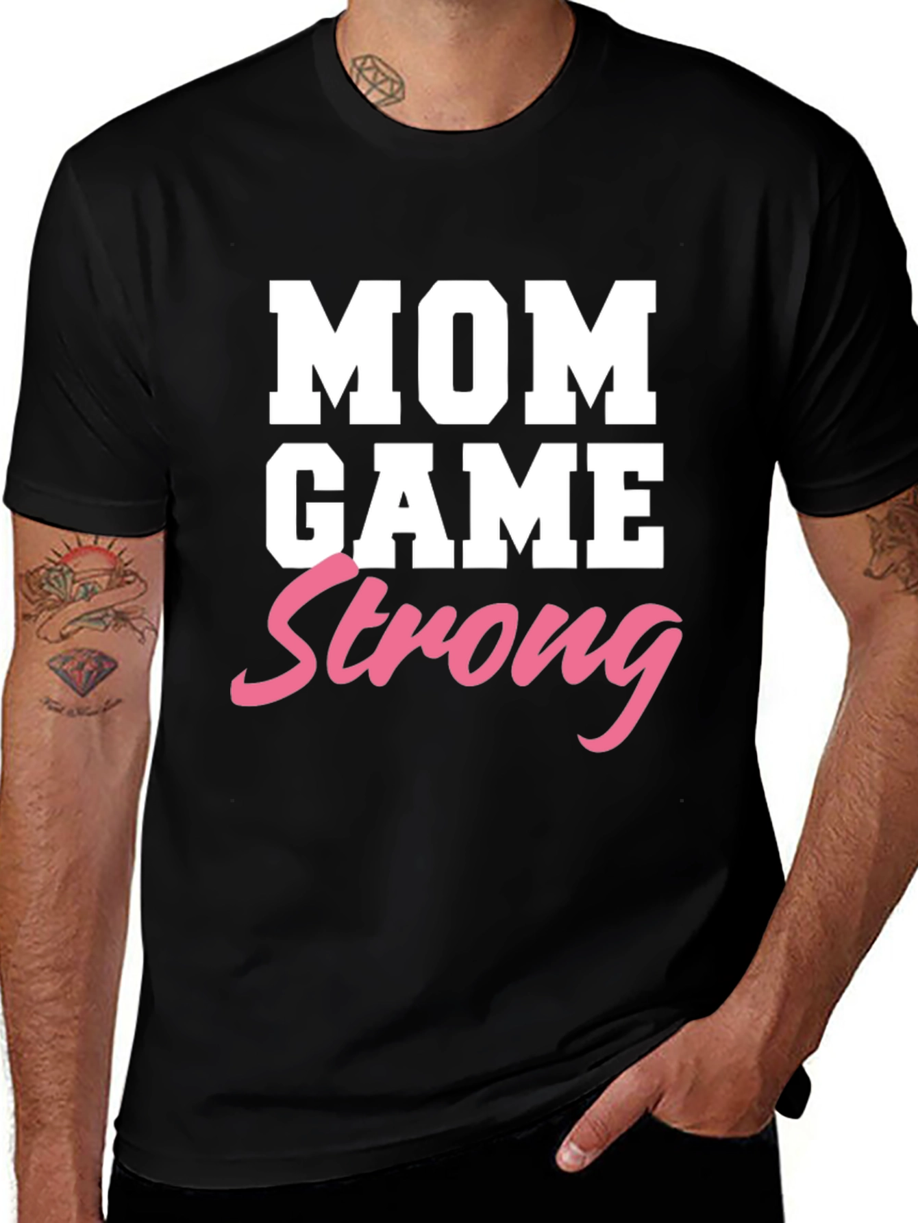 Mom Game Strong Graphic Tee - Black
