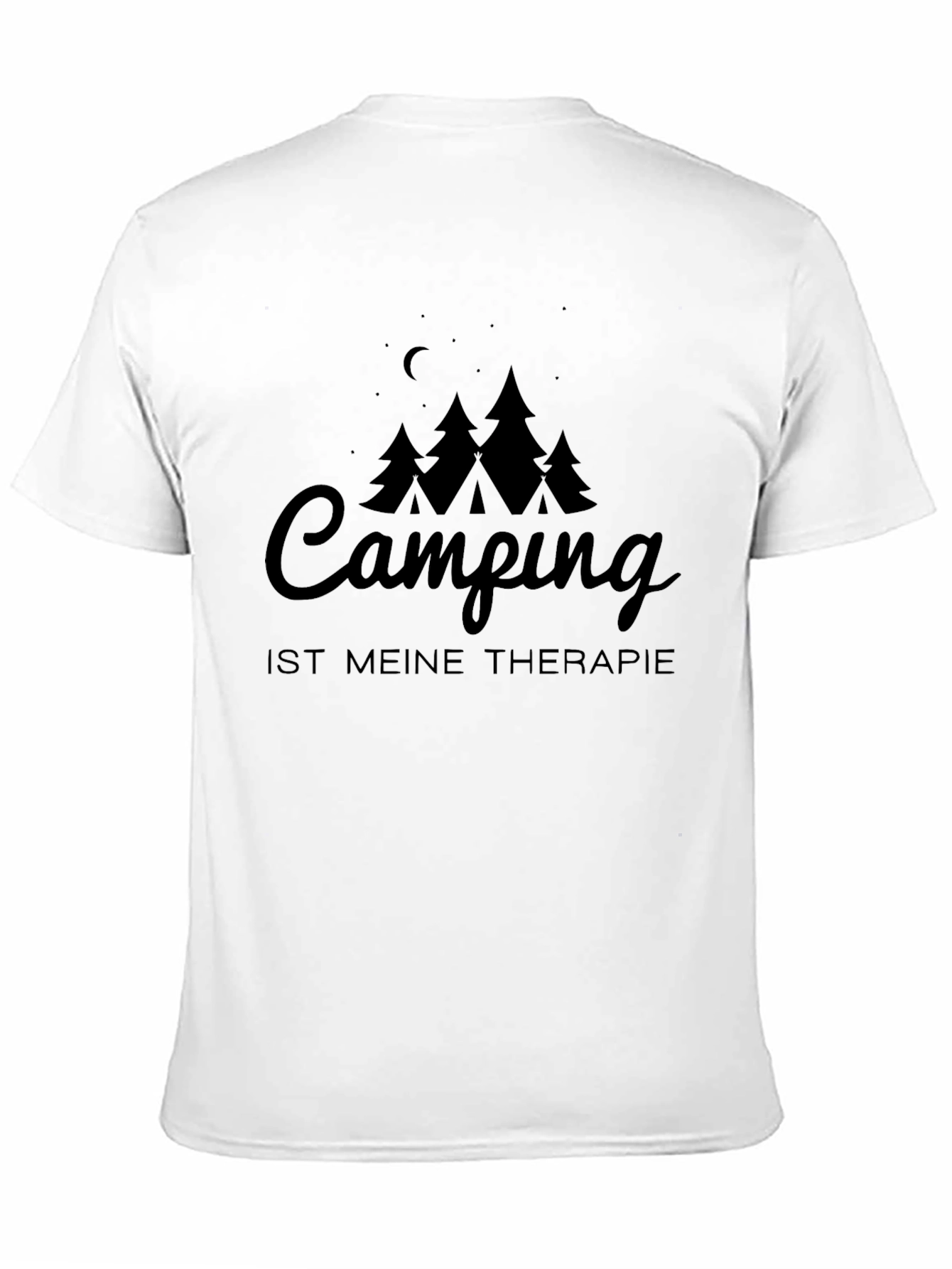 Camping Is My Therapy Black T-Shirt