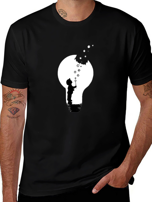 Bubble Lightbulb Graphic Tee - Black