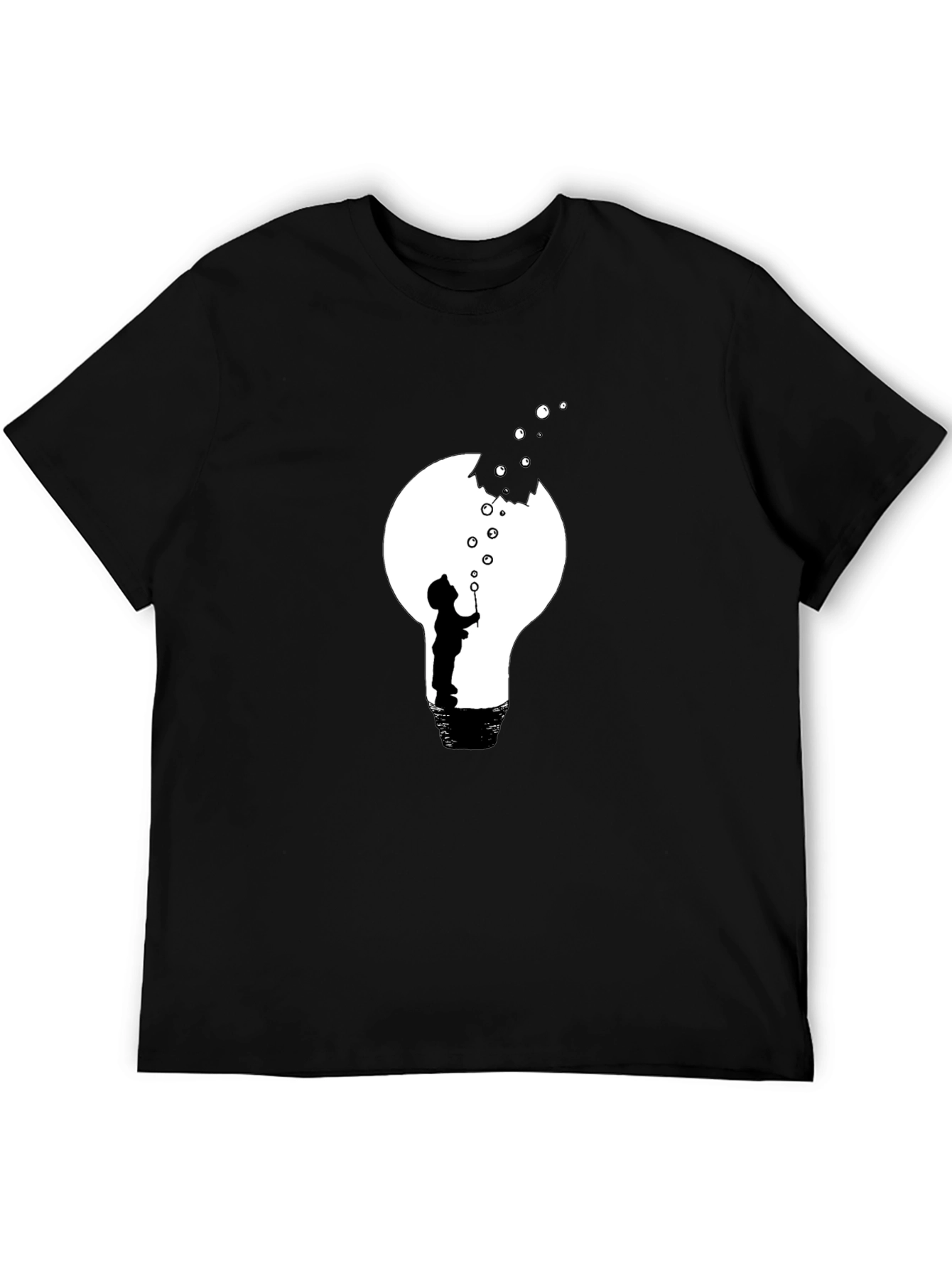Bubble Lightbulb Graphic Tee - Black