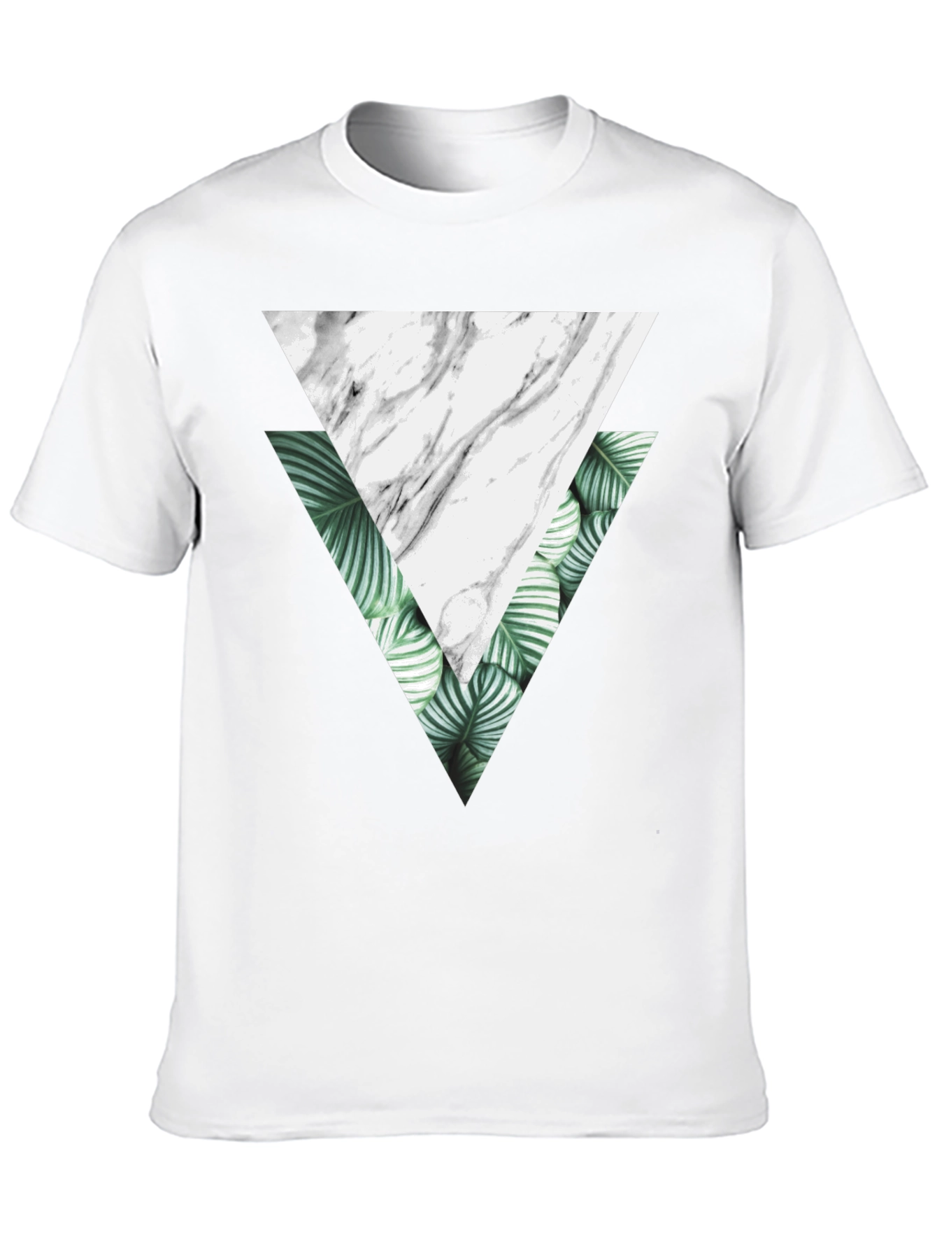 Geometric Triangle Graphic Tee - Black Cotton T-Shirt