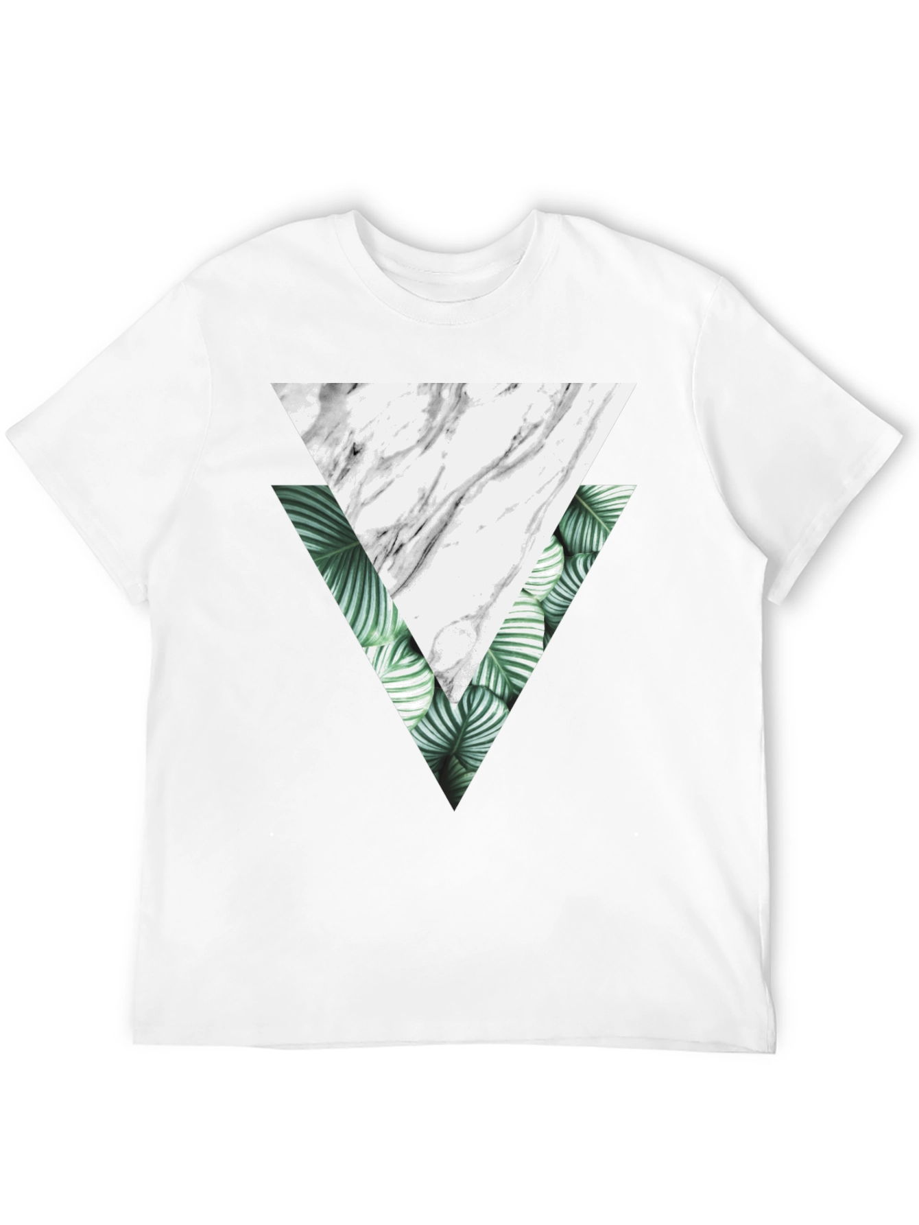 Geometric Triangle Graphic Tee - Black Cotton T-Shirt