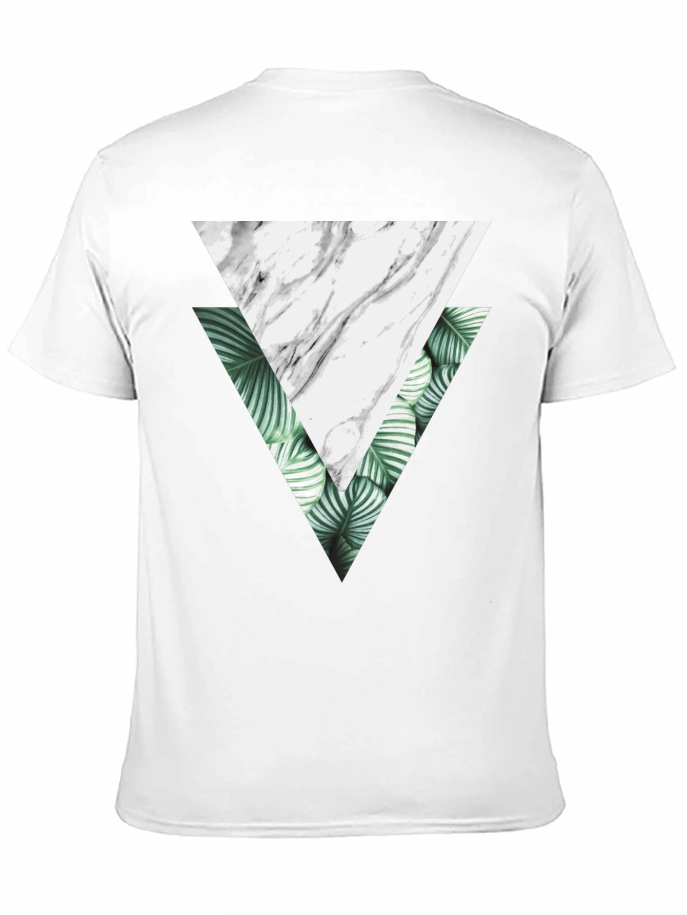 Geometric Triangle Graphic Tee - Black Cotton T-Shirt