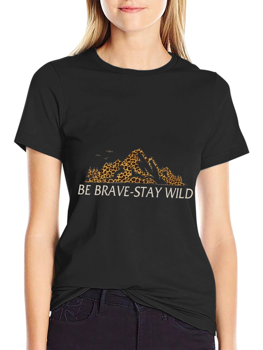 Be Brave Stay Wild Graphic Tee - Black