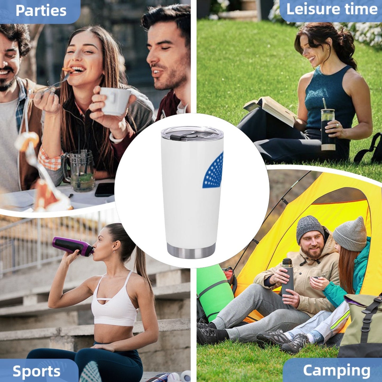 Insulated Stainless Steel Travel Tumbler - Leak-Proof Graphic Design Cup