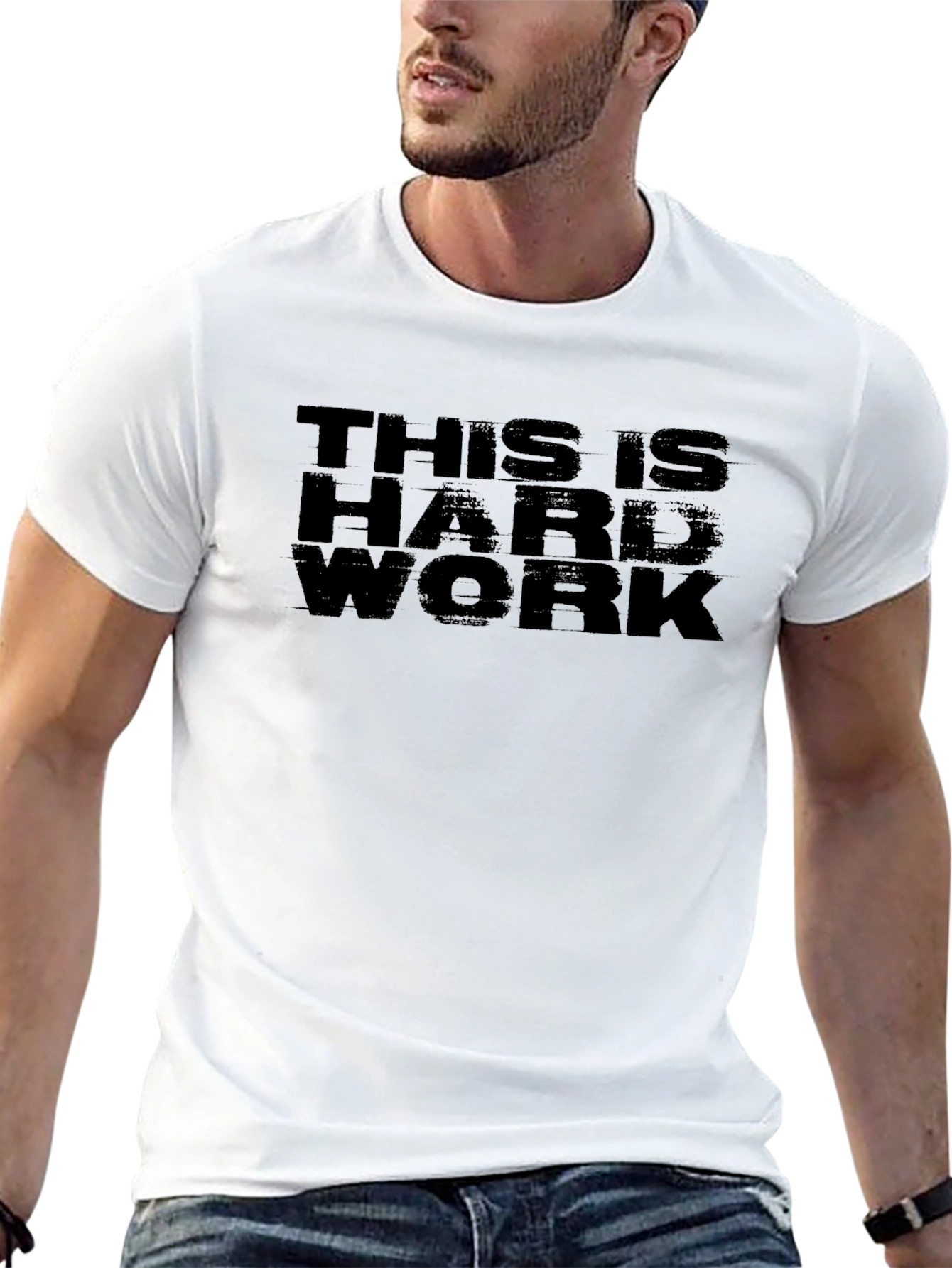 This Is Hard Work Black Graphic Tee