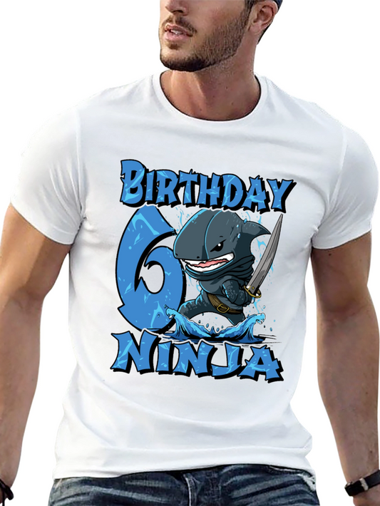 Birthday Ninja Shark Boys T-Shirt